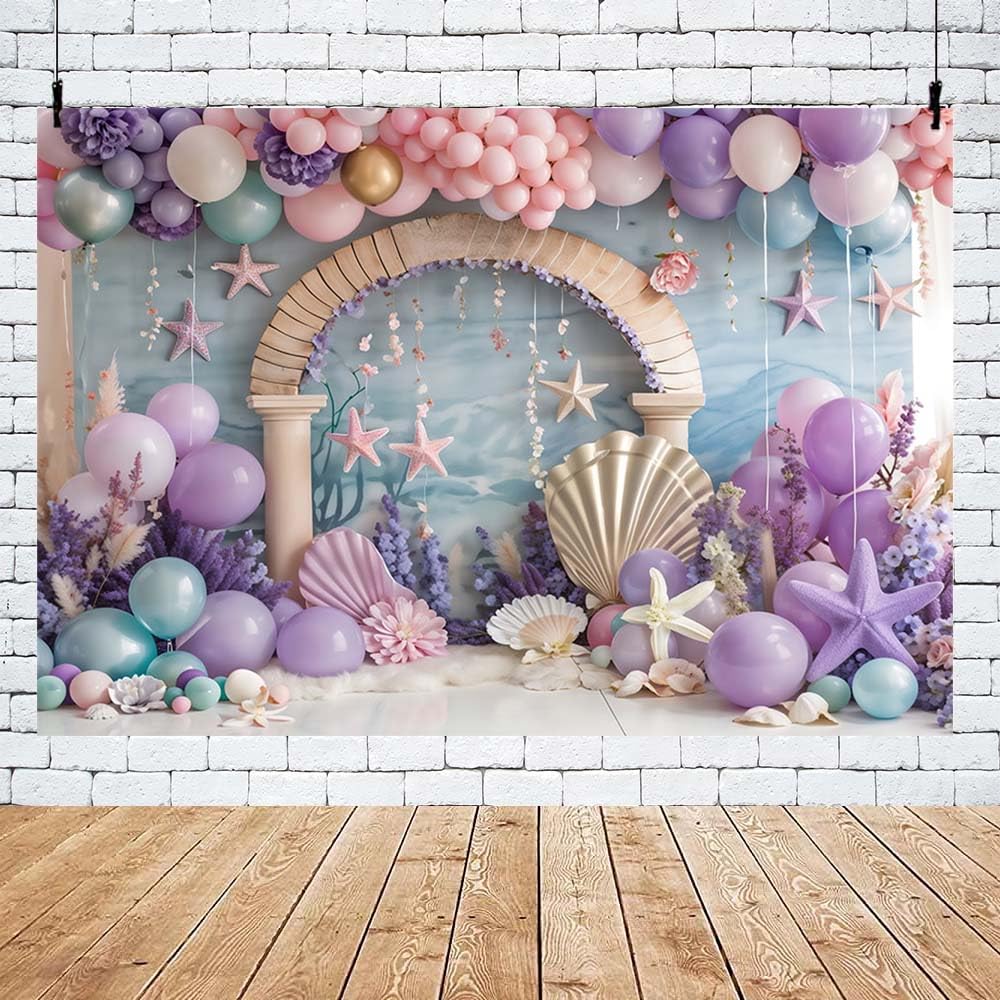 Fotohintergrund Für Mädchen | Fantasie Wolken Sterne Regenbogen Ballons | 7 X 1,5 M | Polyester-Material | Für Babyparty, Geburtstag, Fotostudio