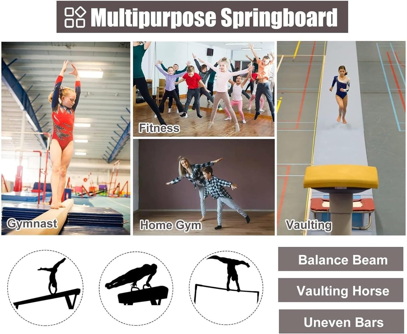 Przenośna zakrzywiona trampolina gimnastyczna, sklepienie z 6 sprężynami, wyposażenie skarbca, do szkoły, domowa siłownia, bar (Red 120x60cm)