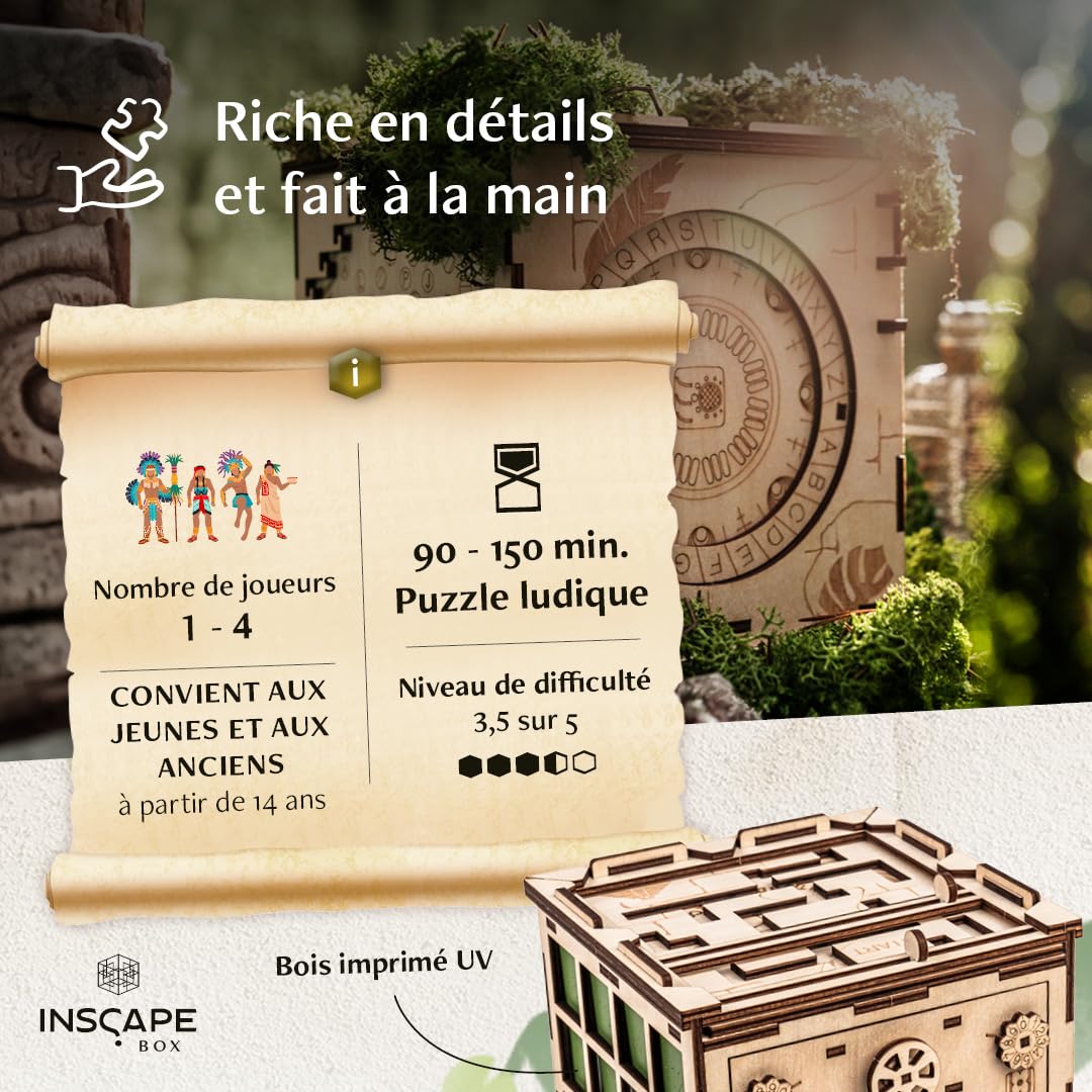 INSCAPE Maya's Myths - Boîte à Puzzle Avec Compartiments Cachés - Puzzles de Salle d'Évasion - Casse-Tête Pour Adultes