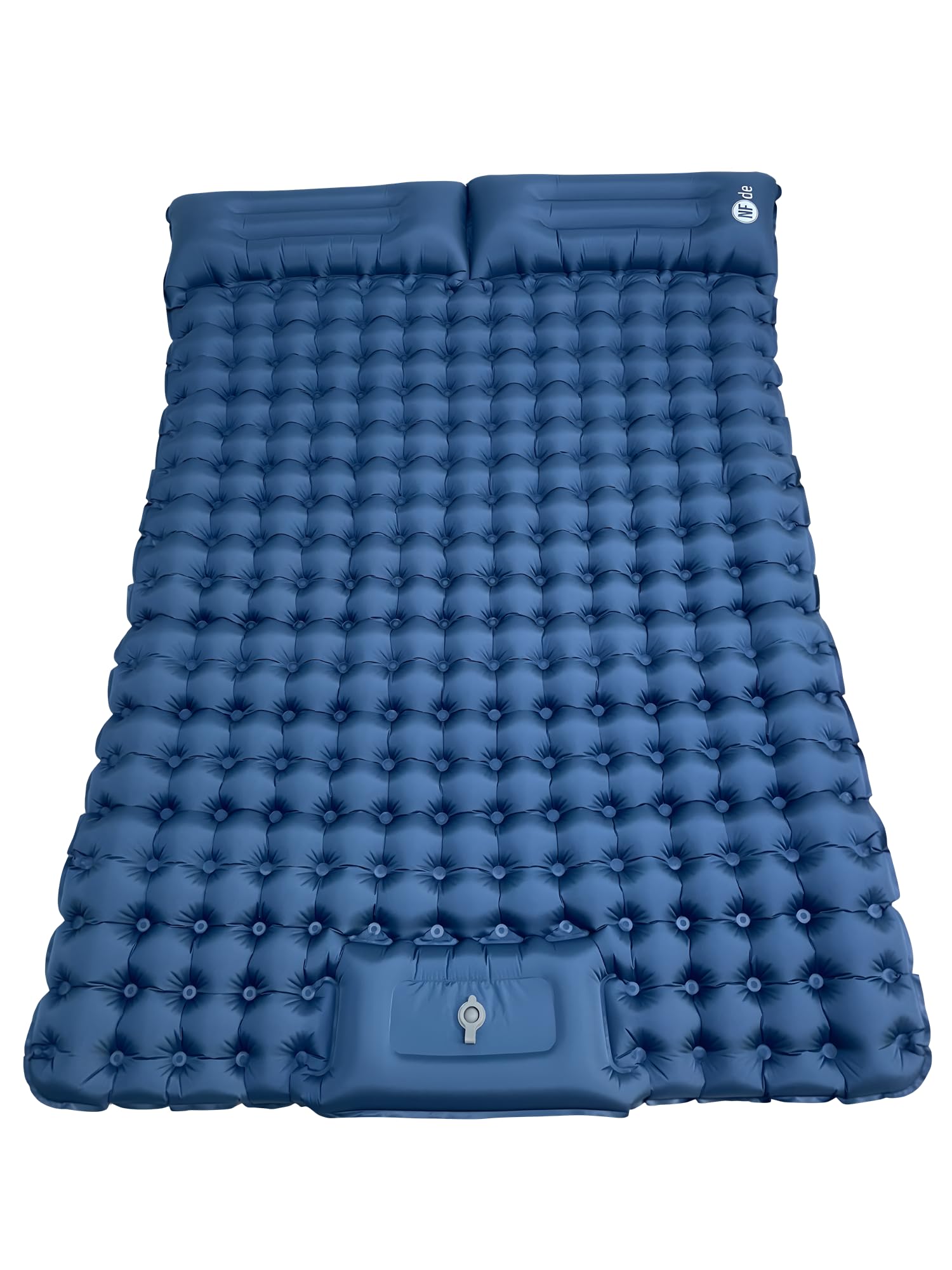 Isomatte selbstaufblasend Camping Luftmatratze Matratze Campingmatte Fußpumpe Ultraleicht Outdoor (Doppelt_Blau)
