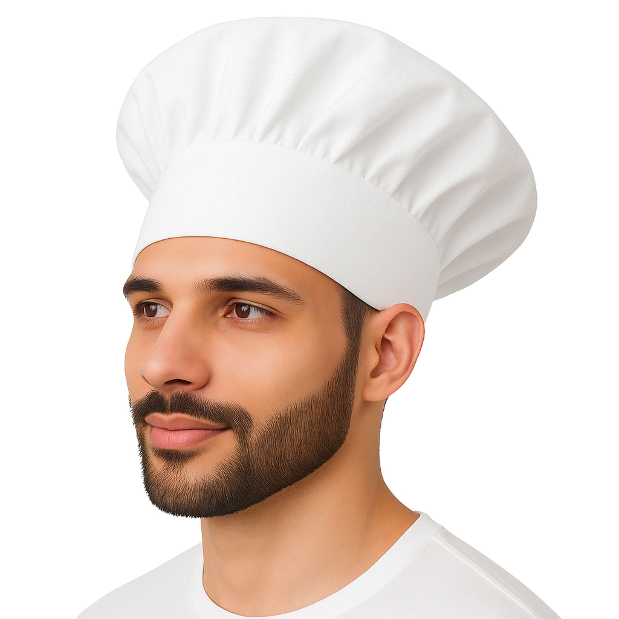 uniformer Chef Cap | Adjustable & Breathable Kitchen Hat | Unisex, Durable, Comfortable & Stylish | Perfect for Chefs, Cooks & Restaurants (White_Pack of 2) - Image 3 thumbnail