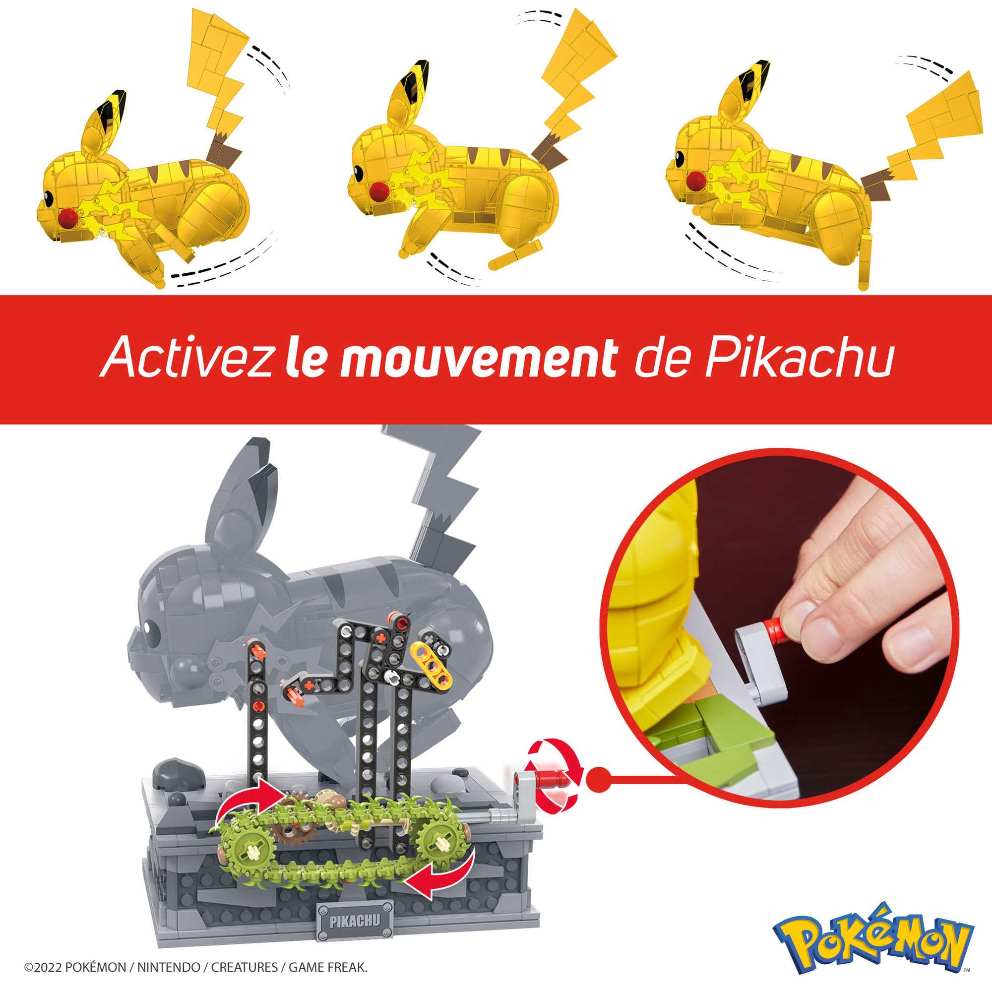 MEGA Pokémon Figurine Action Pikachu 30 cm, Jeu de Briques de Construction 1095 Pièces, Jouet Enfant 8 Ans+