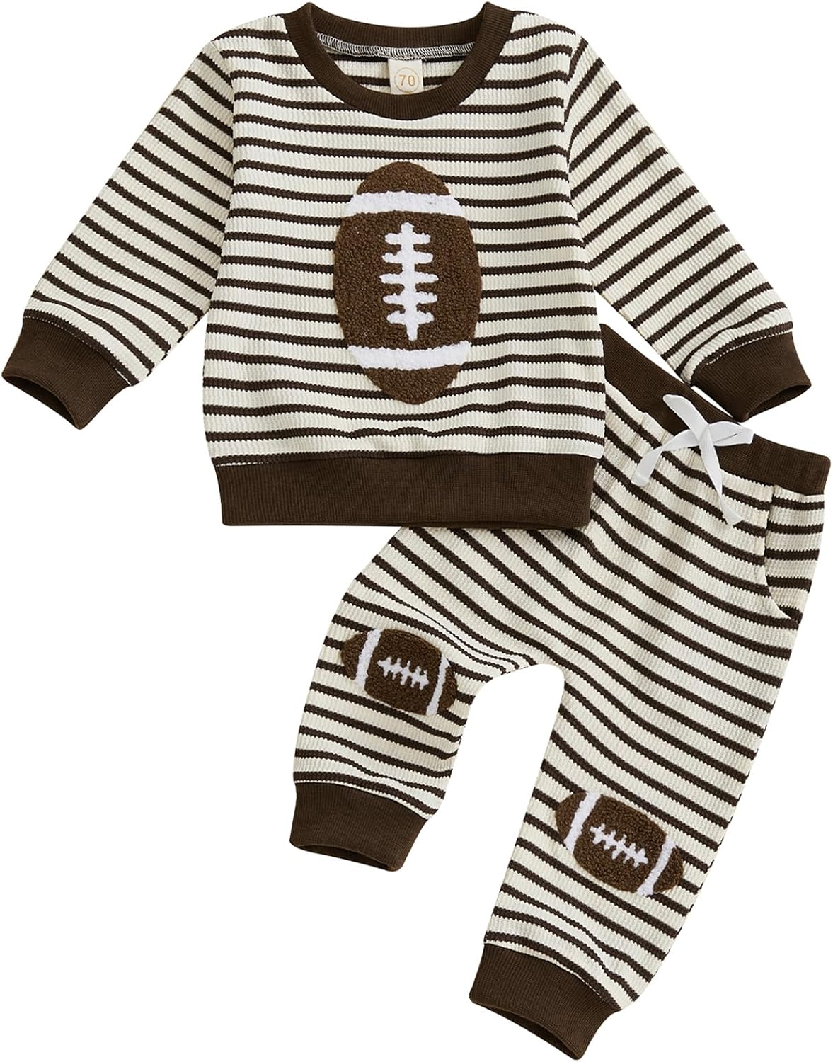 Mubineo Toddler Baby Boy Clothes Football Outfits Girl Long Sleeve Sweatshirt Pant Set Infant Fall Winter Newborn Outfit