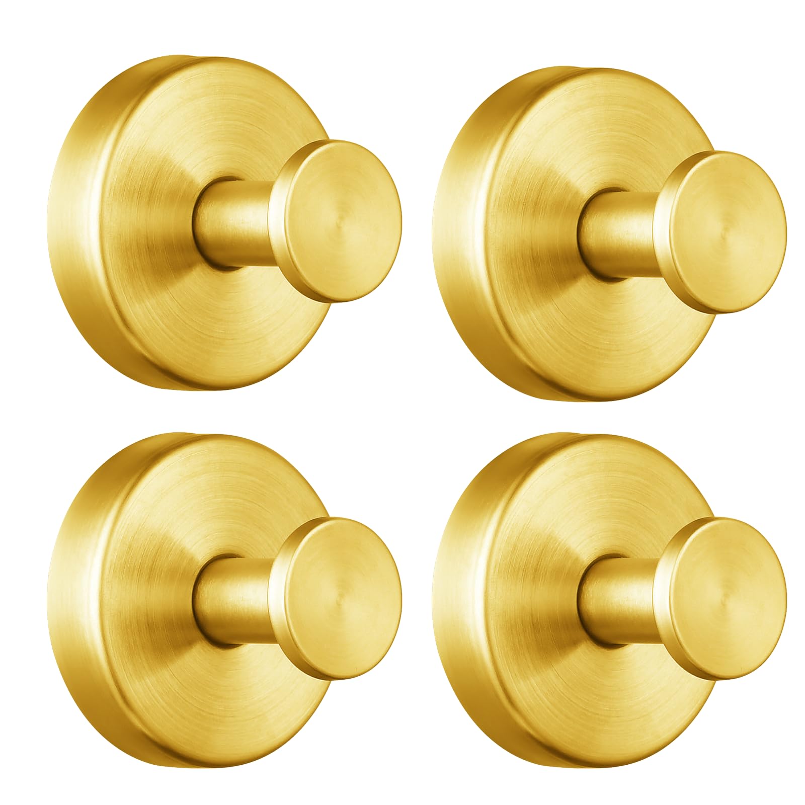 Eolax Heavy Duty Suction Cup Hooks, Extra Strong Stainless Steel Vacuum Hooks, No Drill Waterproof & Rustproof for Bathroom, Kitchen, Bedroom,Entryway β Hold Towel, Loofah, Robe, Wreath (Gold 4Pack)