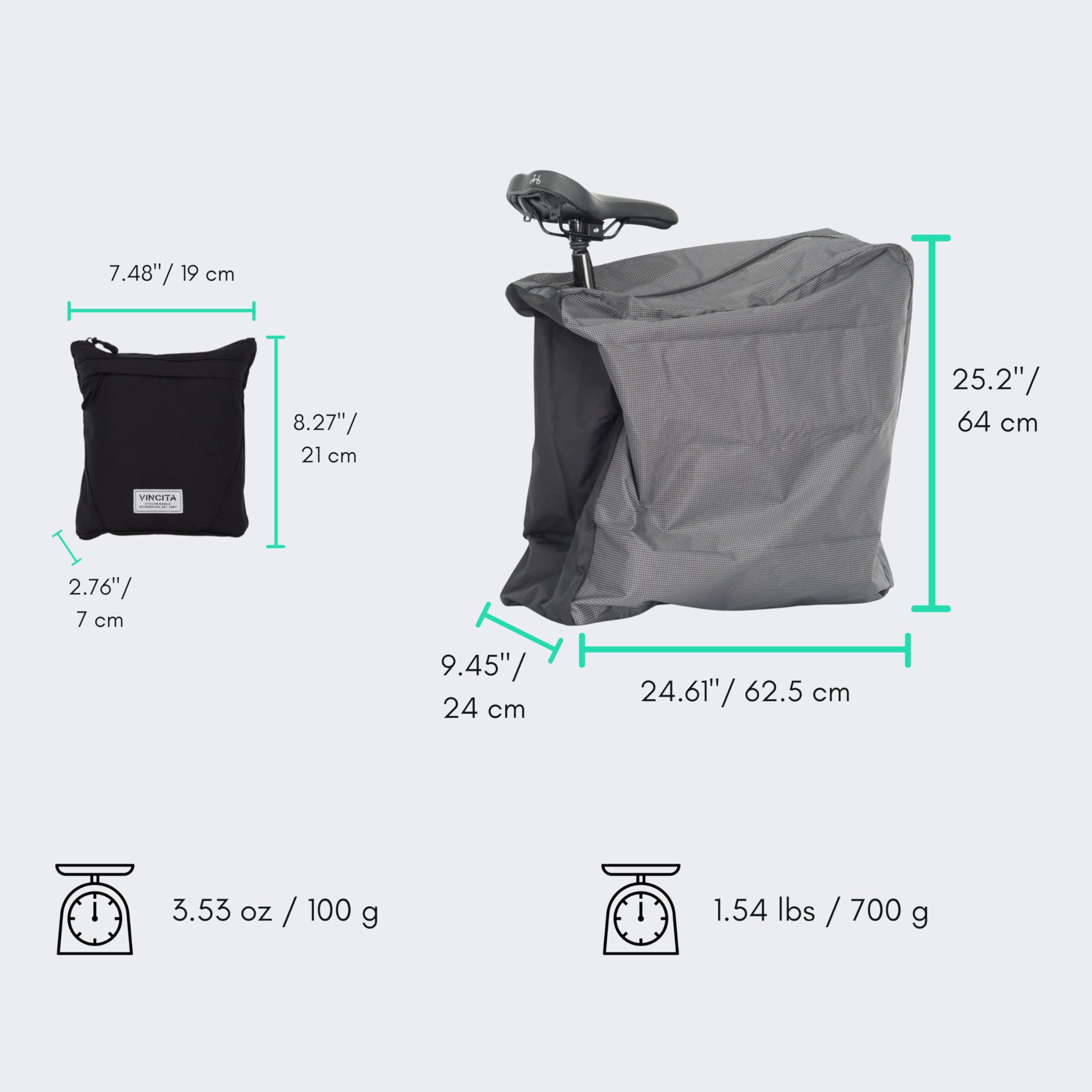 Vincita Invisibility - Custodia per bicicletta pieghevole Brompton, leggera, con custodia integrata, ideale per viaggi in treno e autobus, colore: Blu