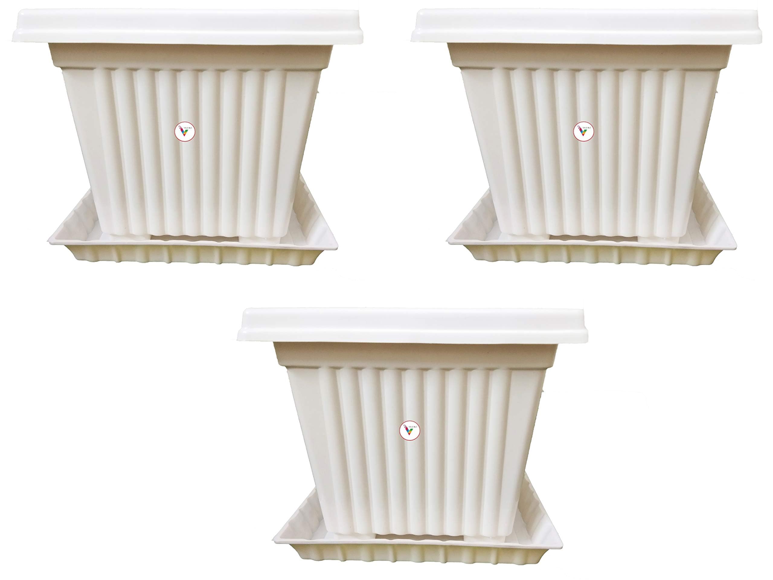 See full amazon price history chart for VINSHRA 10 Inch White Square Delite Flower Pot Gamla with and Bottom Tray Set of 3 / Indoor and Outdoor/UV Treated Square Plastic PlanterBig Size for Terrace/Home Decor/Gardening Pots Drainage Hole VINSHRA 10 Inch White Square Delite Flower Pot Gamla with and Bottom Tray Set of 3 / Indoor and Outdoor/UV Treated Square Plastic PlanterBig Size for Terrace/Home Decor/Gardening Pots Drainage Hole (B08HWYR48Z) Amazon Price History, Amazon Price Tracker