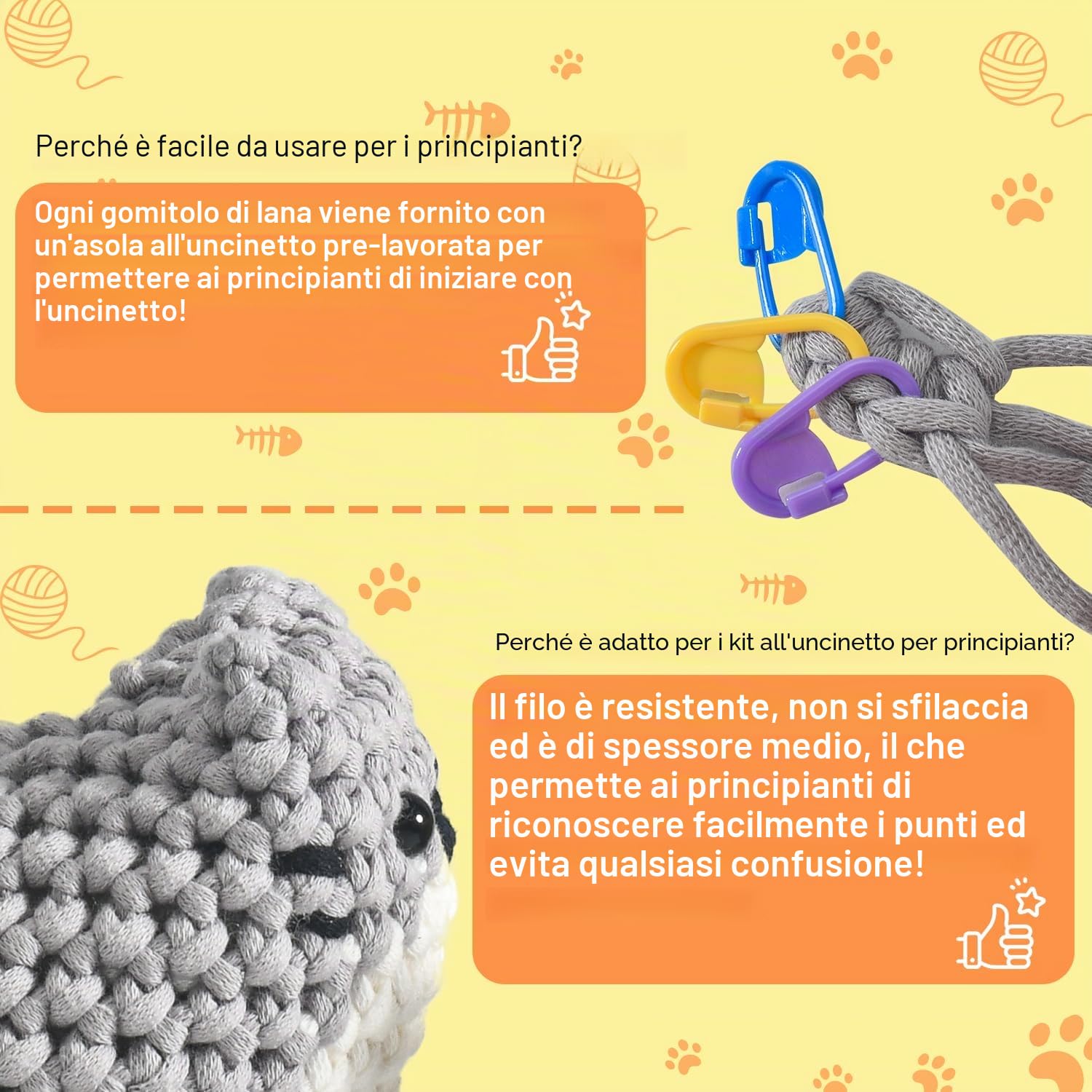 Kit Uncinetto Principianti TranquilHome Three Little Kittens Adulti Imparare Uncinetto Include Video Tutorial Italiano Amigurumi