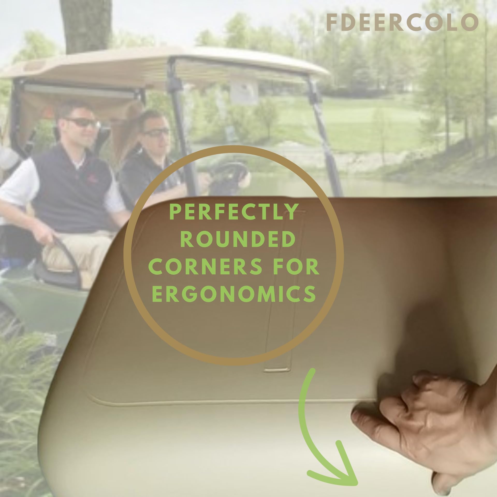 Cuscino per sedile anteriore e schienale per carrello da golf, per modelli EZGO Medalist TXT 1994-2013, con viti e cerniera inferiore, modello originale/OEM abbinato (kaki)