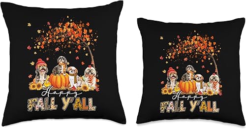 Miniatura 3 de Shih Tzu Dog Happy Fall Y'all Autumn Gift Dog Tee Shih Tzu Dog - Cojín de Acción de Gracias, diseño de calabaza, camión, otoño, 18 x 18 pulgadas,