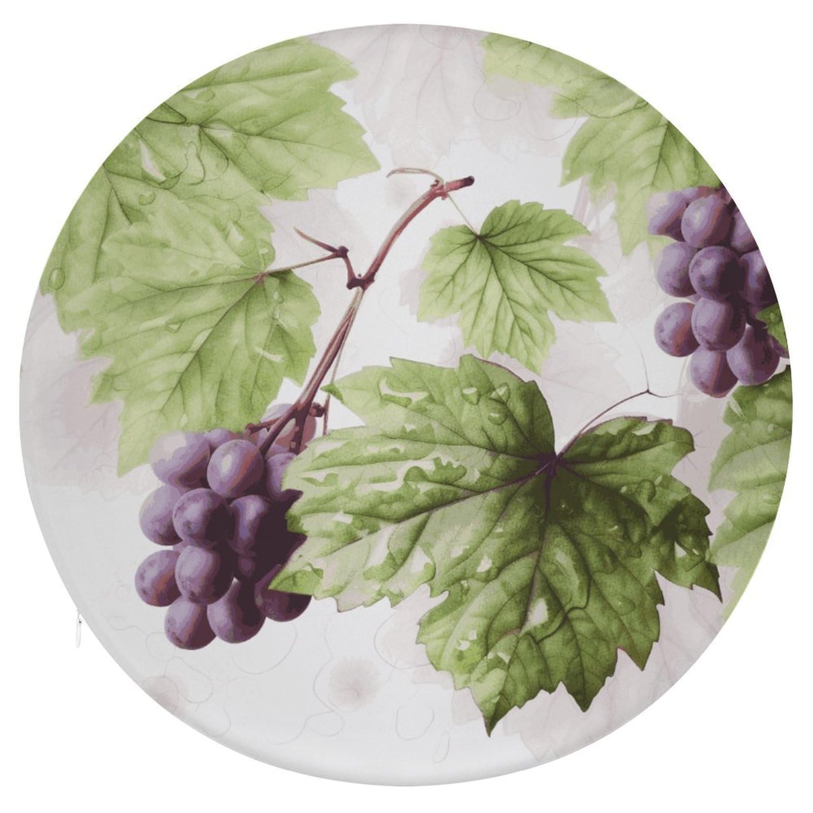 Wsoihfec Style Beautiful Grape Leaves Seat Cushion Round Chair Pad