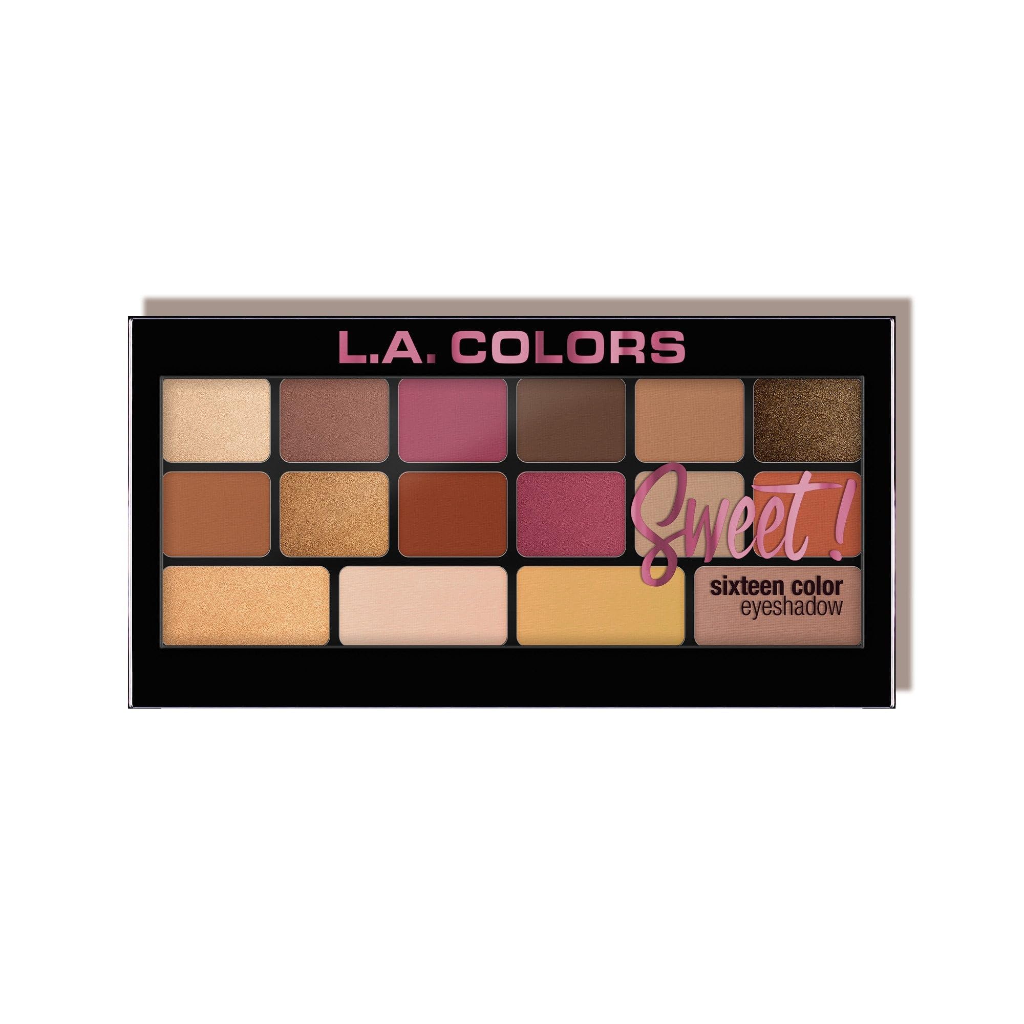 L.A. COLORS Sweet 16 Color Eyeshadow Palette Shimmery Finish, Brave, 20g (Multicolor)-image-47