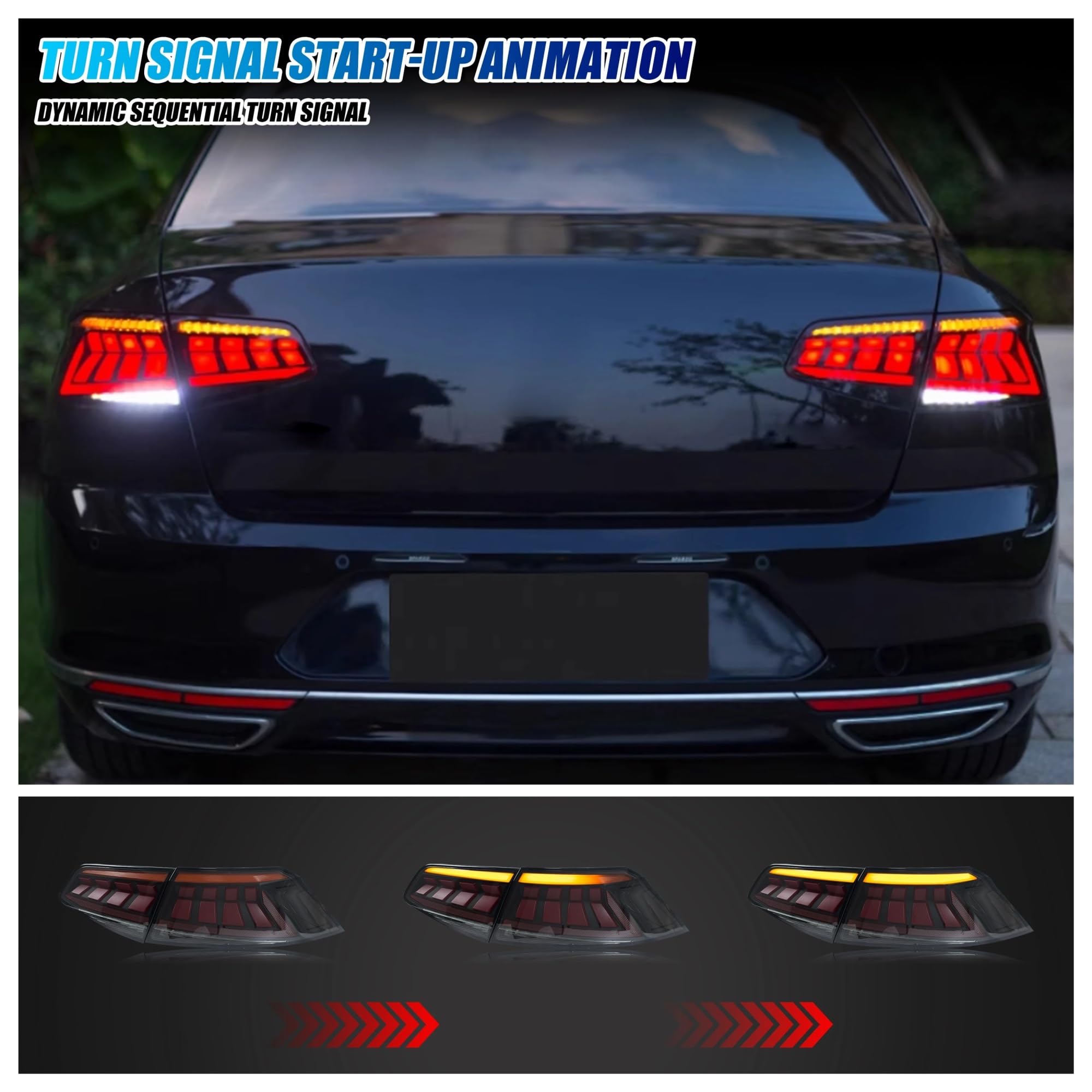 Dla VW Passat B8 2016-2019 TDI TSI sedan sekwencyjny kierunkowskaz tylne lampy montaż świateł przednich