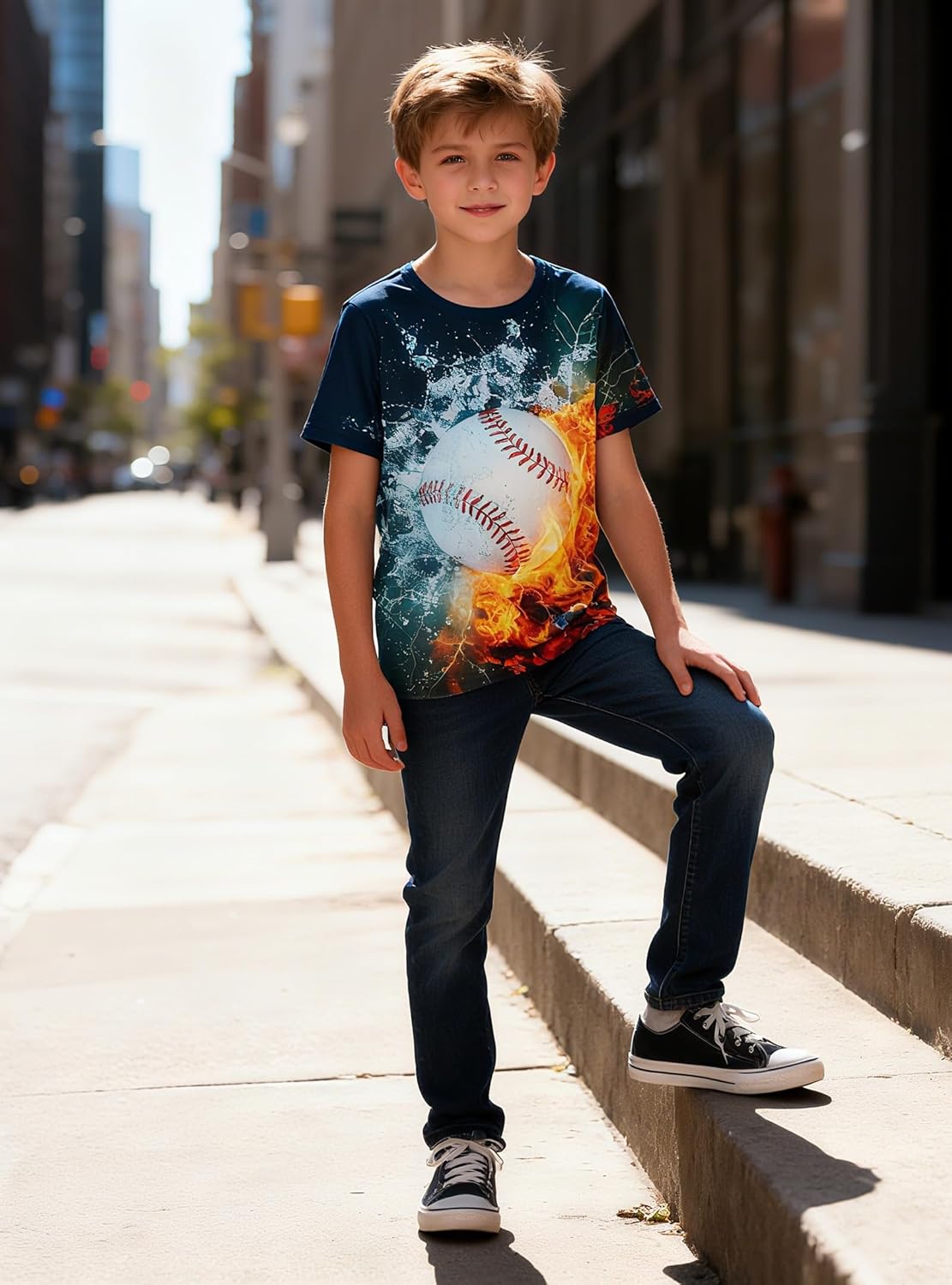 Idgreatim Boys Novelty Shirt Kids 3D Graphic T-Shirt Short Sleeve Crewneck Tees Size 4-14T - Image 3