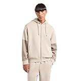 mens Bonded Stretch Cotton Poly Zip Up Sweatshirt