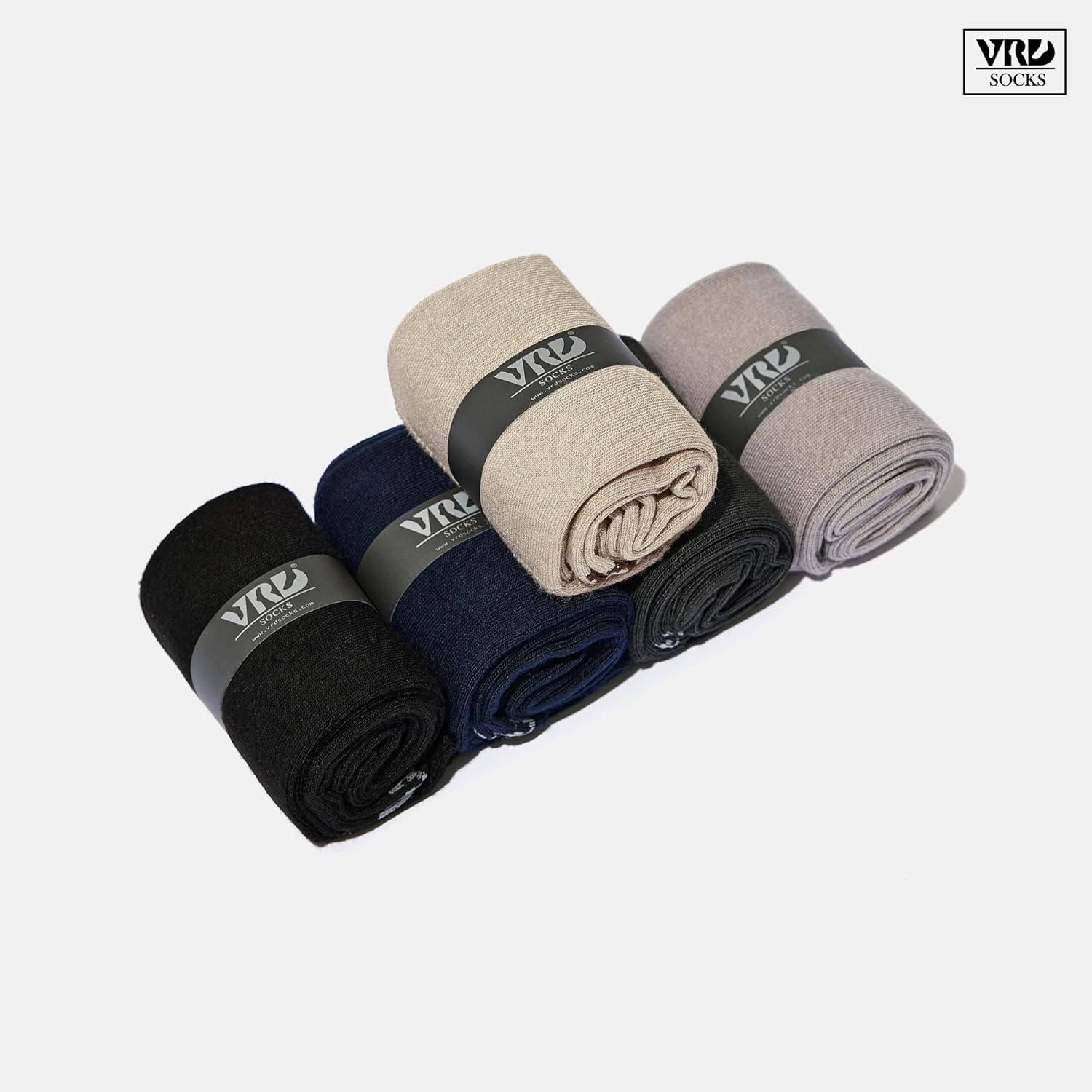 VRD Mens Dress Socks Bamboo Rayon 5-Pack Crew Socks Mid-Calf Length Fits Shoe Size 8-13 Gift Box - Image 8