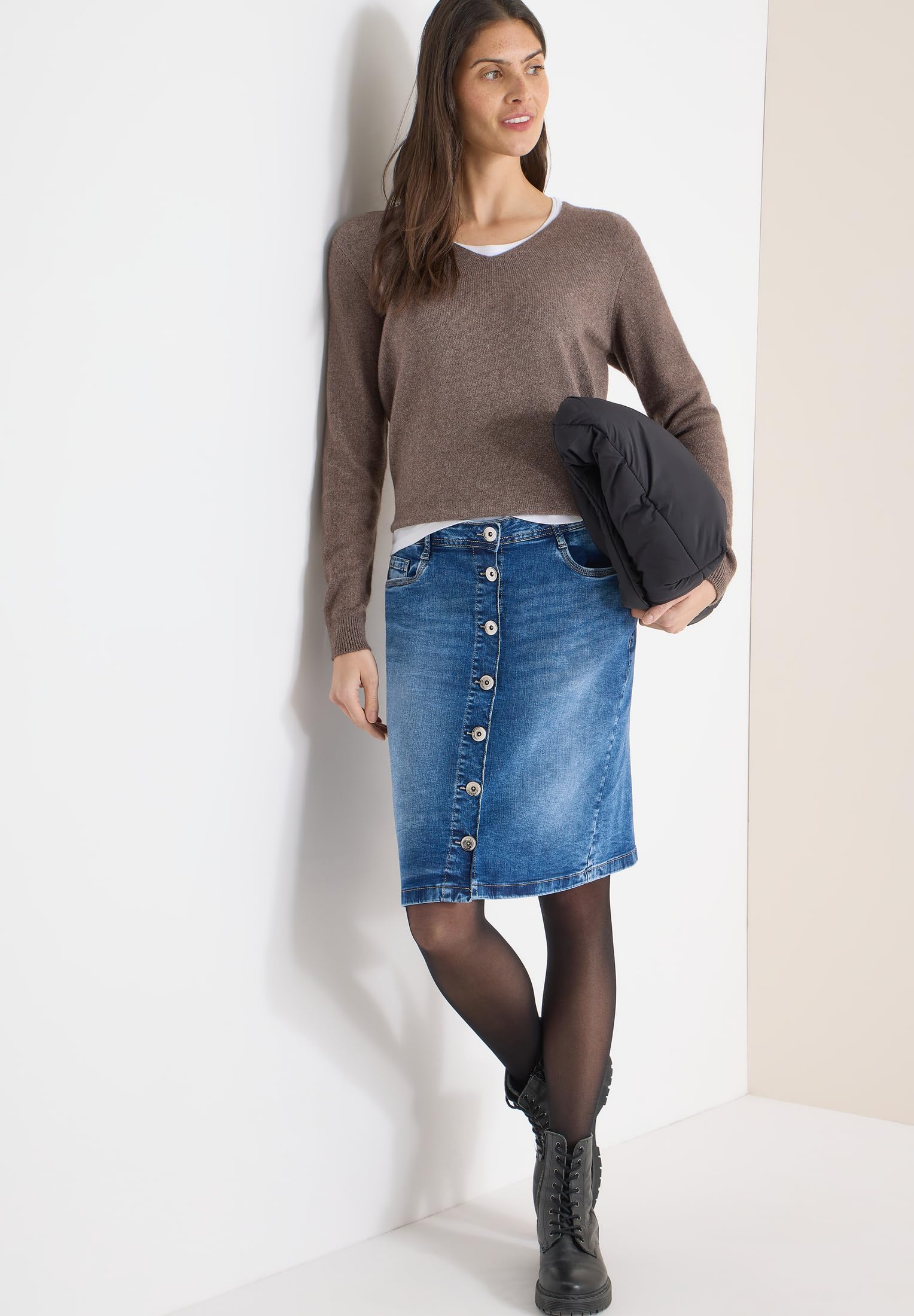Damen Rock mit Knopfleiste