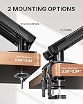 HUANUO FlowLift™ Pro Dual Monitor Arm for 13–32" Screens, MechaSpring Monitor Mount, Adjustable Monitor Arm with Tilt/Swivel/Rotation, Tool-Free VESA Mount, C-Clamp/Grommet Base, Max Load 19.8 lbs