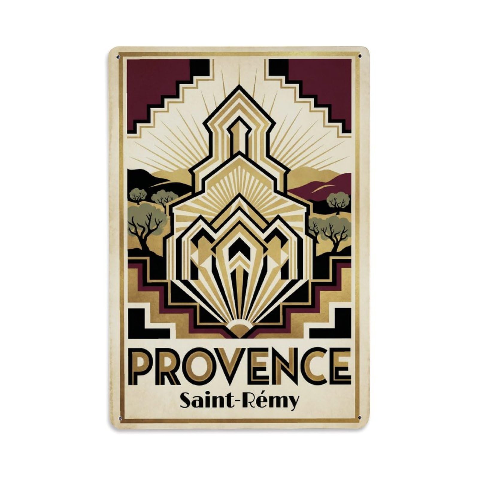 Gead 8X12inch Style Vintage Travel Provence Saint Remy Abbey Metal Tin Sign