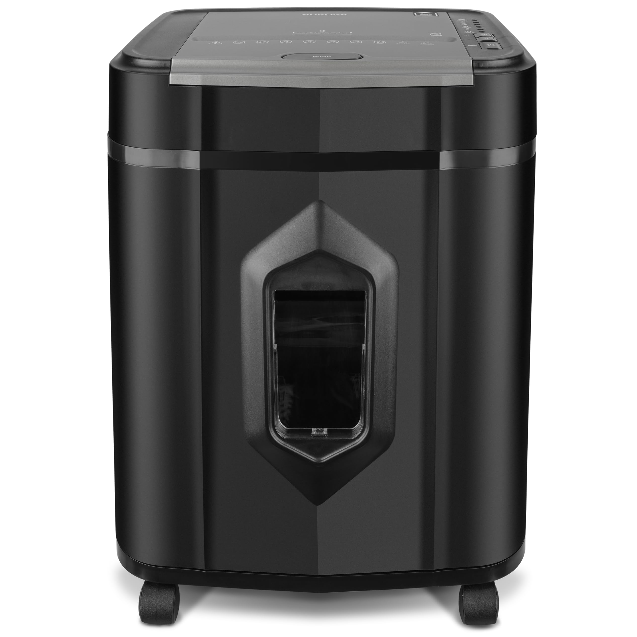 Aurora High Security 120-Sheet Auto Feed Micro-Cut Paper and Credit Card Shredder with 5 Gallon Pullout Basket / 60 Minutes/Security Level P-5