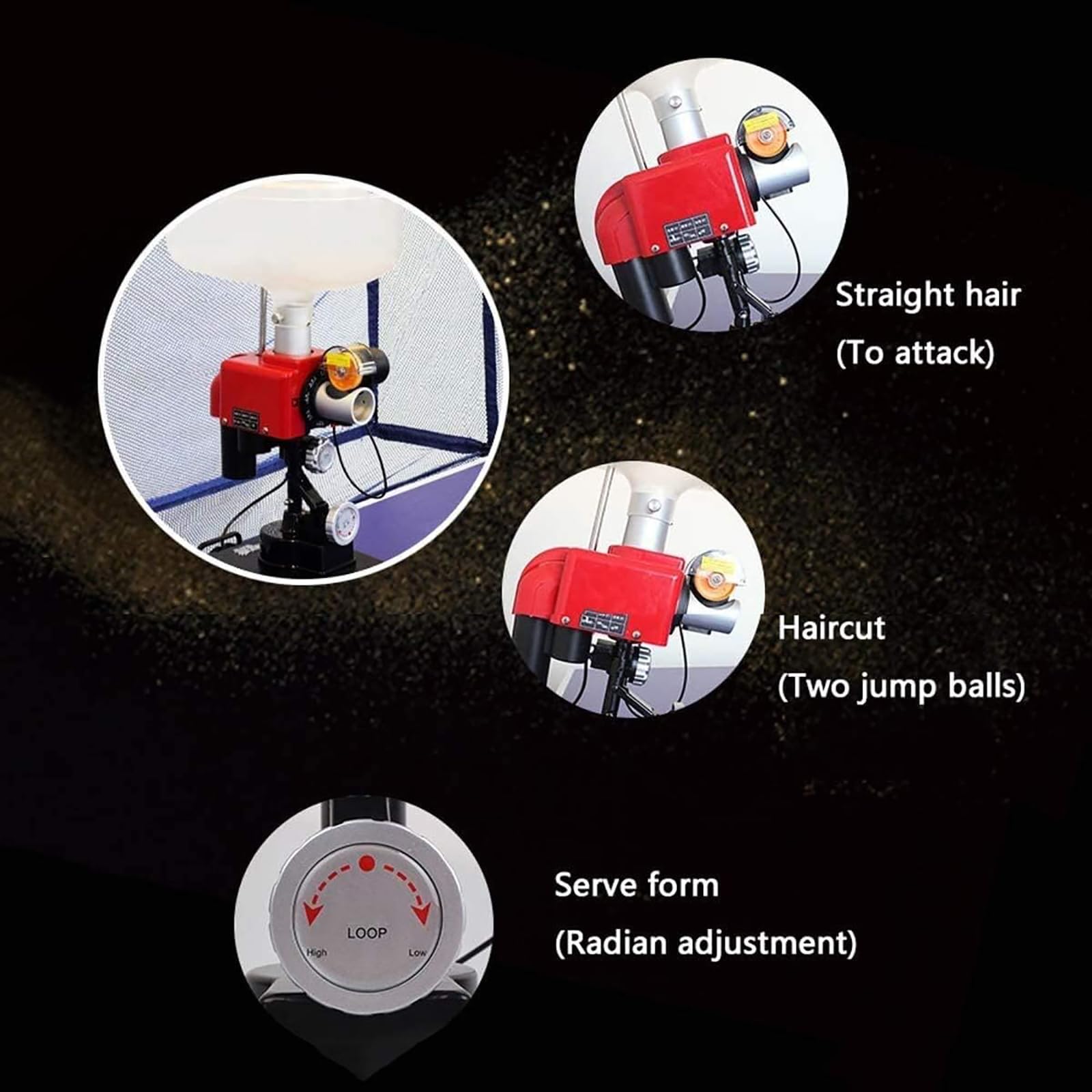 Macchina per palline da ping pong, robot per macchine da ping pong, palline rotanti multiple, arco della palla/angolo/velocità/frequenza, potente motore brushless, per esercitarsi a casa e a scuola