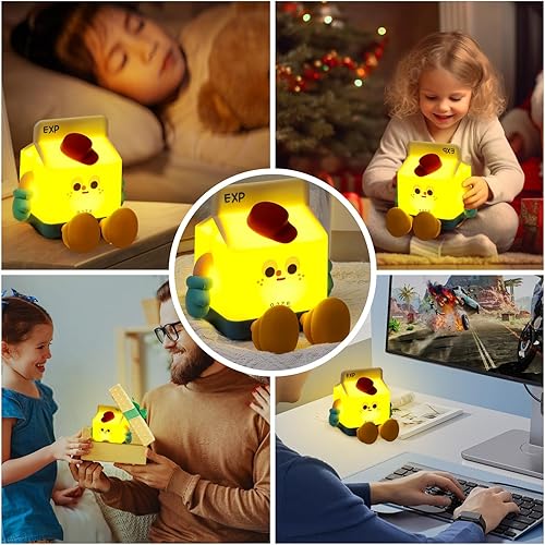 Miniatura 3 de Luz nocturna de cartón de leche con temporizador Lámparas de noche para habitación de los niños Lindas luces nocturnas de silicona con cable Control