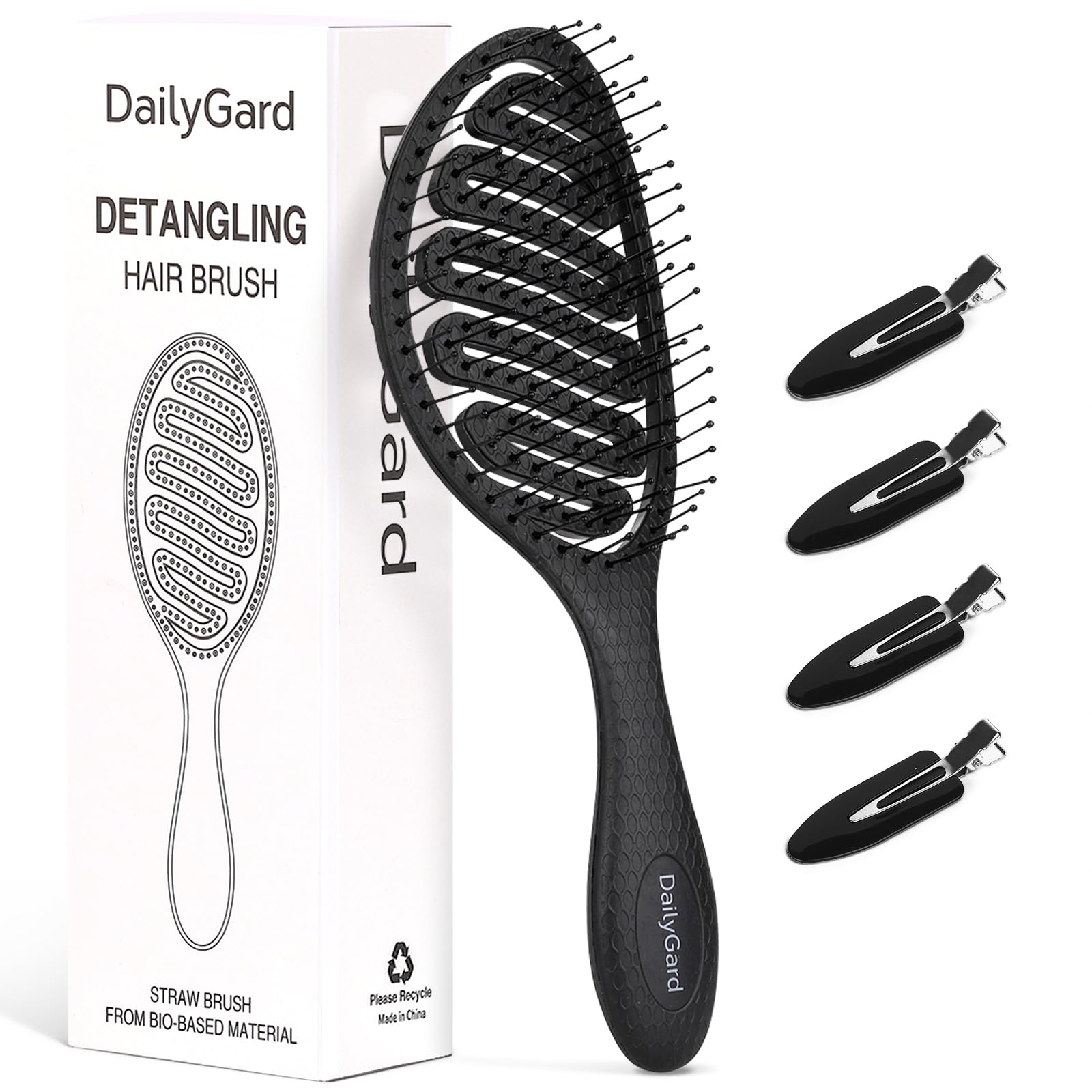 Daily Gard Detangling Brush, Dry and Wet Vented Detangler Hair Brush for Women and Men, Paddle Quick Drying Hairbrush for Wet/Dry/Curly/Thick/Long/