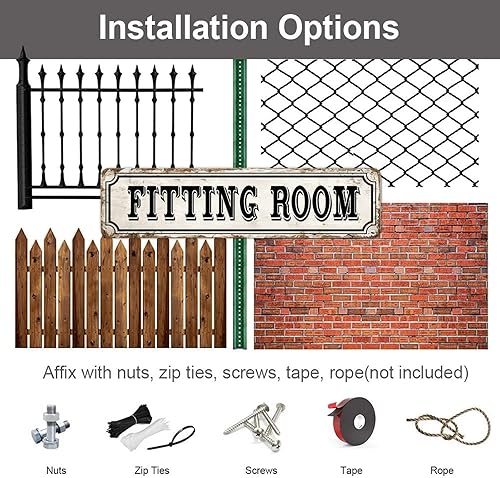 Miniatura 7 de Metal Sign Plaque Custom Any Text Fitting Room Aluminum Personalized Street Sign Retro Metal Tin Sign Plaque Fade Resistant Road Sign for Living