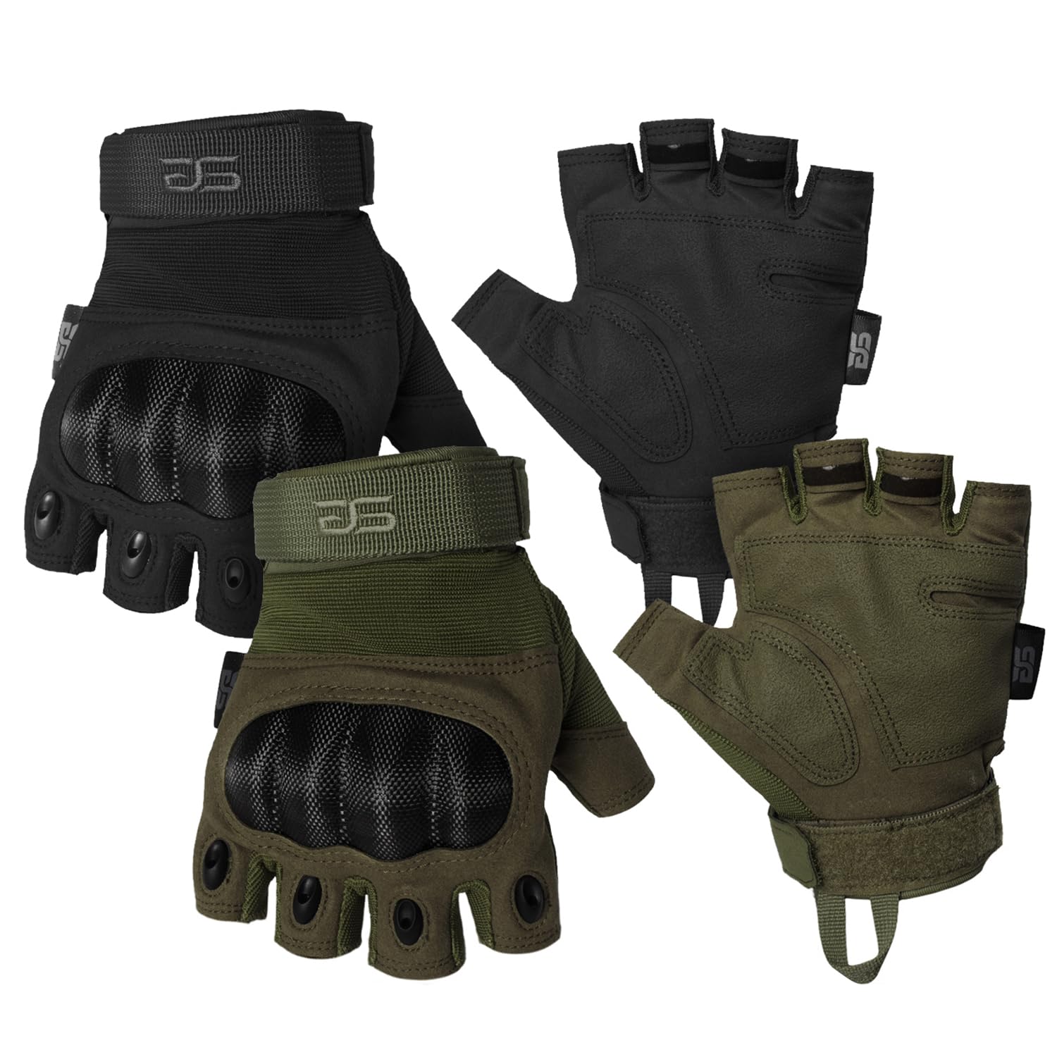 Glove Station- Fingerless Knuckle Tactical Gloves for Men - Motorcycle Gloves for Tactical Shooting Airsoft Hunting Police Work