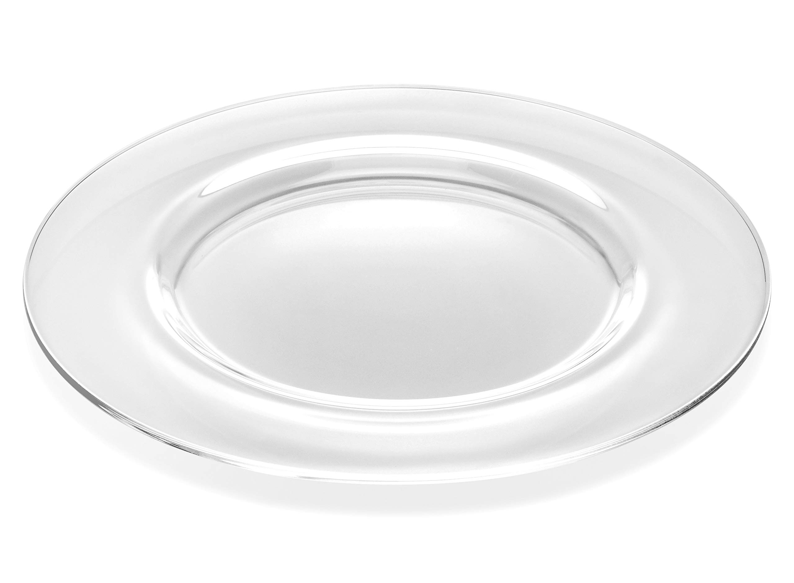 Barski Glass - Charger - Plate- Set of 6 Chargers - Classic Clear - Plates are 12.5