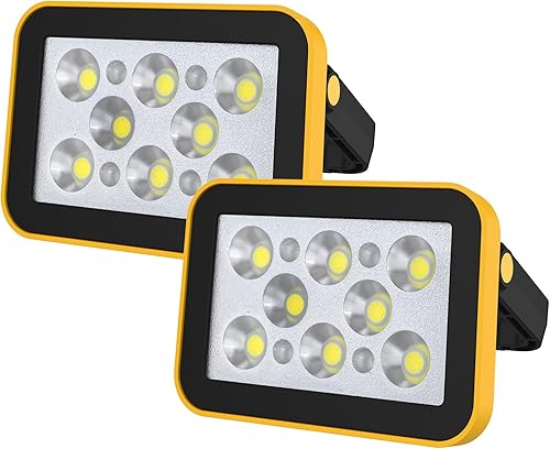 T-SUN Luz de trabajo LED recargable, luces de inundación portátiles COB, iluminación de sitio de trabajo alimentada por batería, 4 modos de luz de