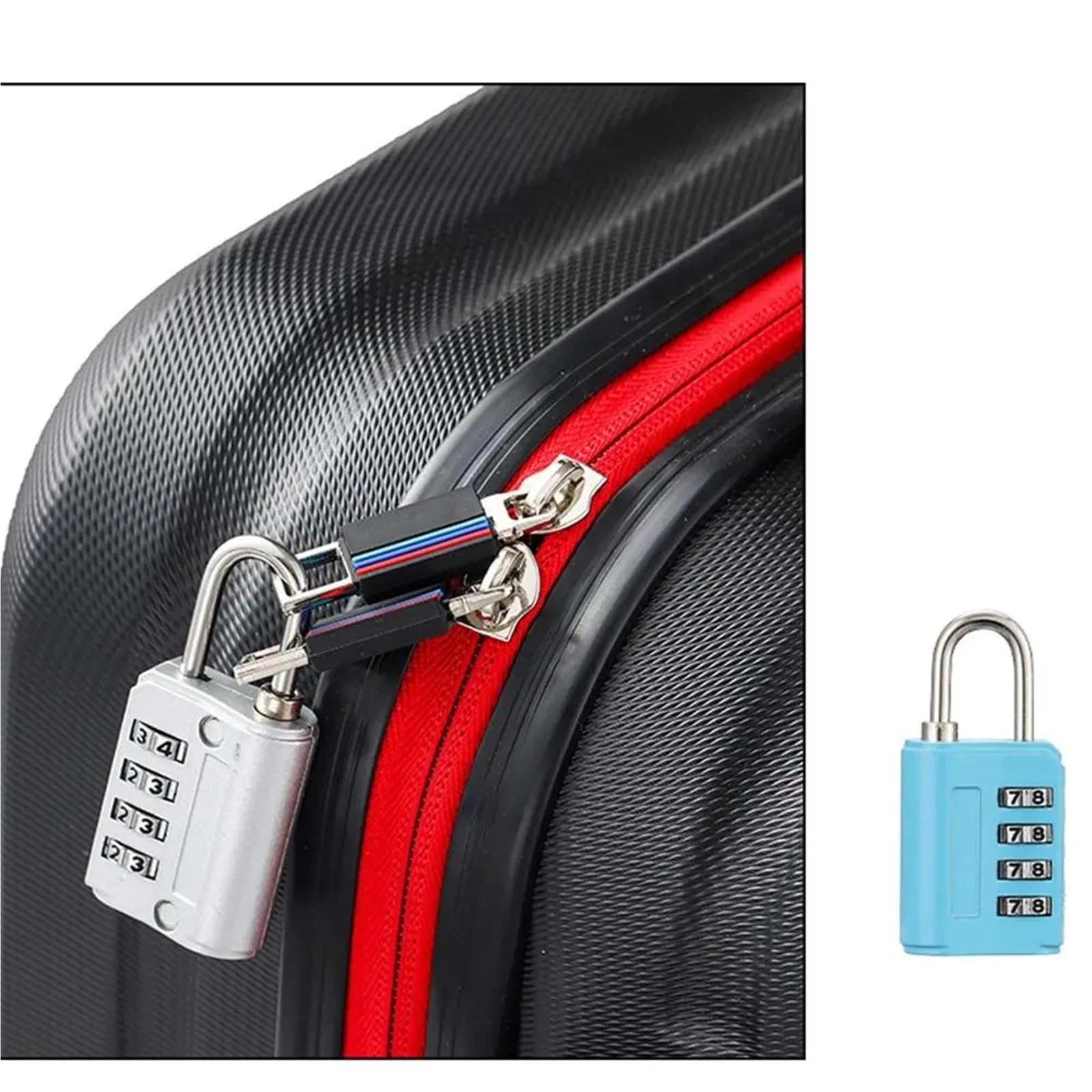 Cadenas à mot de passe à 4 chiffres en alliage de zinc for sac à dos, fermeture éclair, 1 pièce(3)