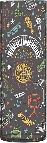 Patrón de música retro, instrumento musical, notas musicales, jarrones de flores de plástico para centros de mesa, jarrones cilíndricos