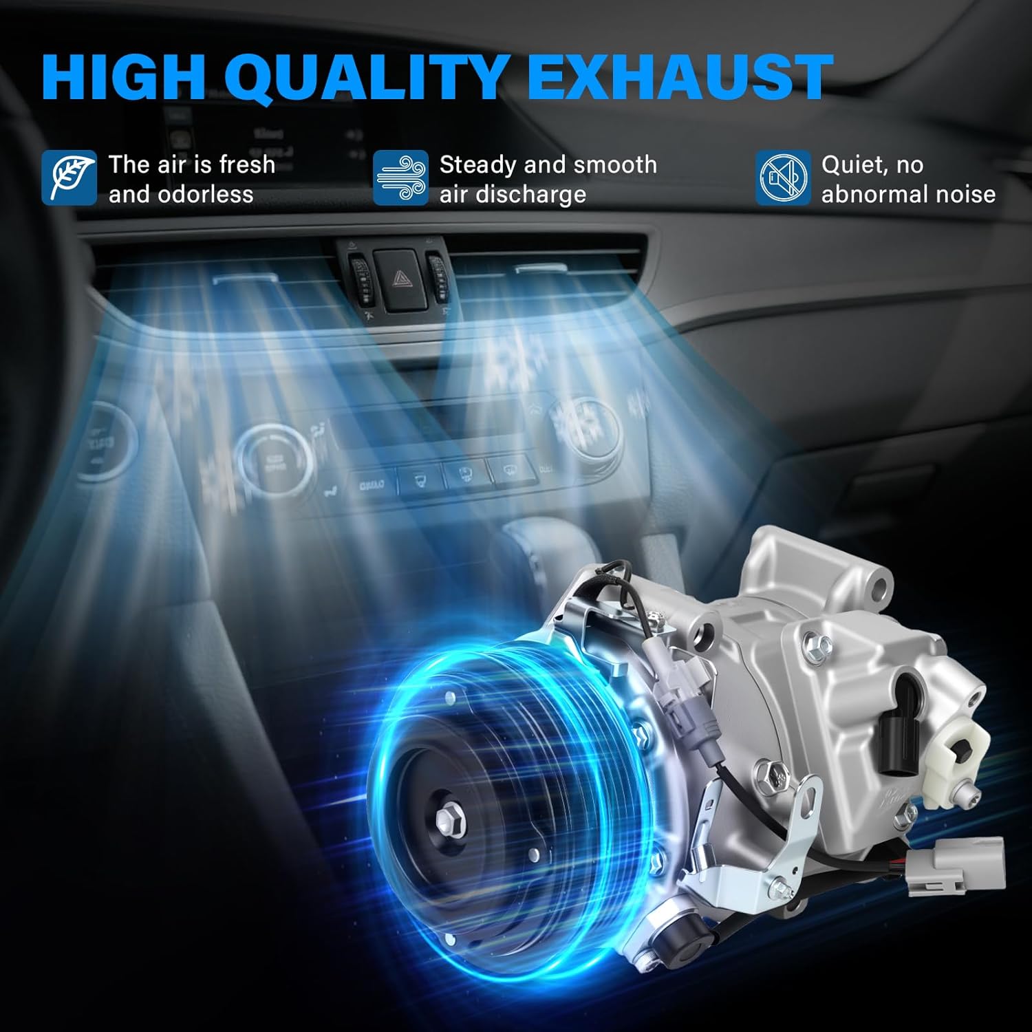 NEW Air Conditioner AC Compressor w/Clutch Compatible with 2012-2017 Toyota Camry, 2011-2013 Highlander, 2011-2016 Sienna, 2012-2018 ES350 3.5L, 2010-2015 RX350 3.5L