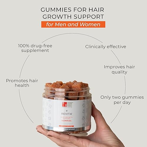 Miniatura 3 de DS Labs Revita Hair - Gomitas de vitaminas para el cabello, soporte para cabello más grueso, con biotina, zinc, vitamina D, hierro, magnesio y