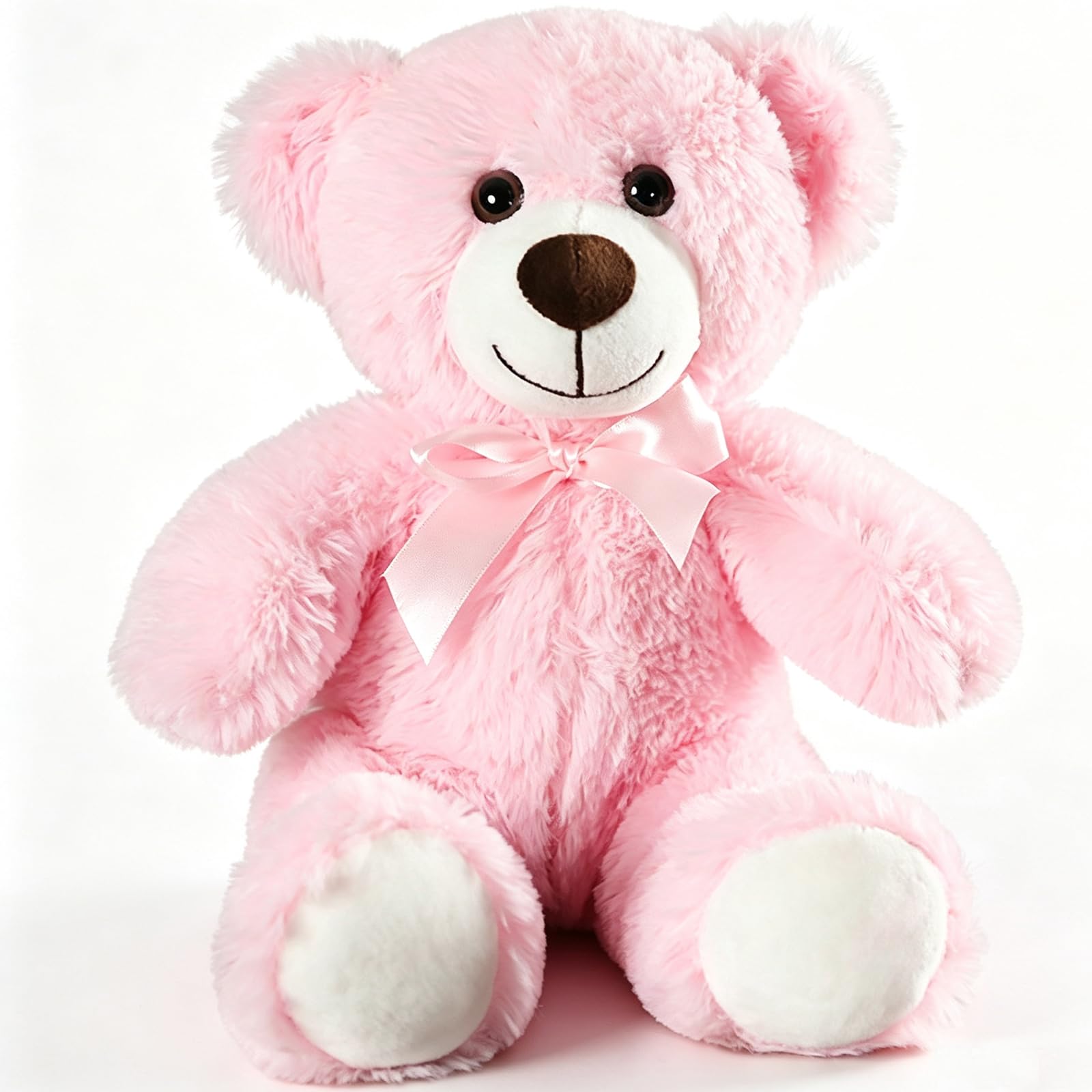 ToqoGeri Teddy Bear, Big Teddy Bear, 35cm Pink Soft Plush Teddy, Cuddly Companion for Gifting and Comfort, Huggable Stuffed Teddy Bears for Women, Adults Decoration