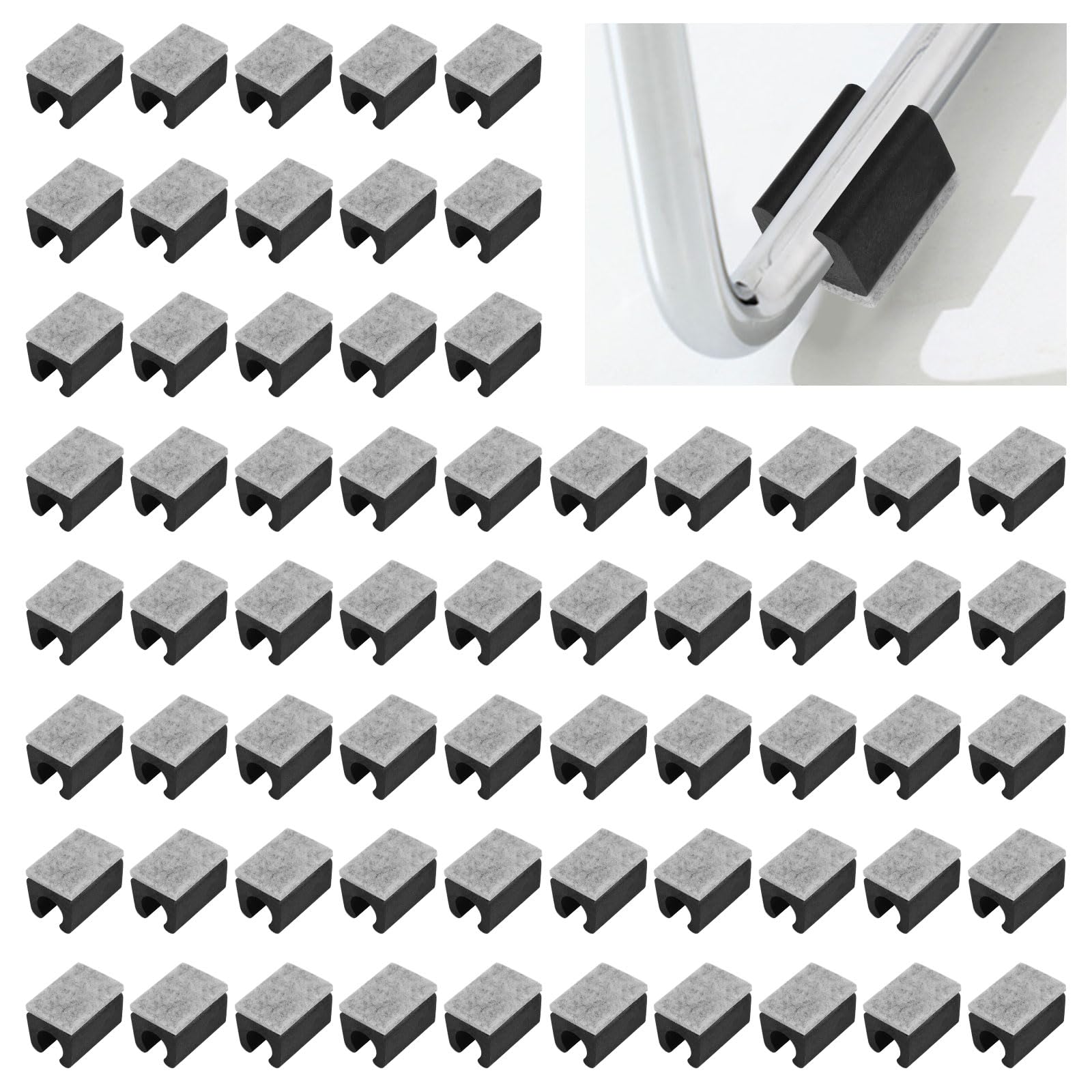Almohadillas para silla, 160 unidades de 11-12 mm protectores de suelo de plástico con tubo de fieltro en forma de U antideslizante para patas de base redonda