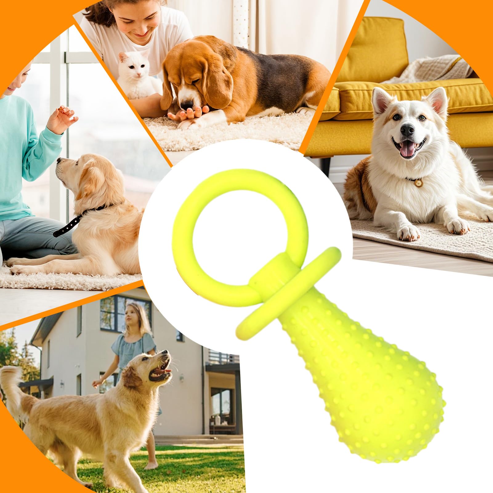 Hund Schnuller Kauknochen Stillimitat Beißring Kauartikel | Sicherer interaktiver Beißring für Spiel und , für Zuhause, Reisen, Innen- und