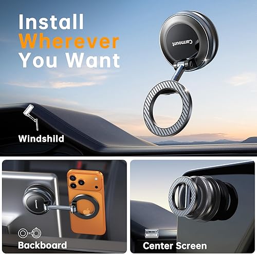 Miniatura 5 de Soporte magnético para teléfono Magsafe para coche 2.0 (ajustable en 360). Soporte de teléfono para automóvil al vacíoSucción de 98+lbSoporte de