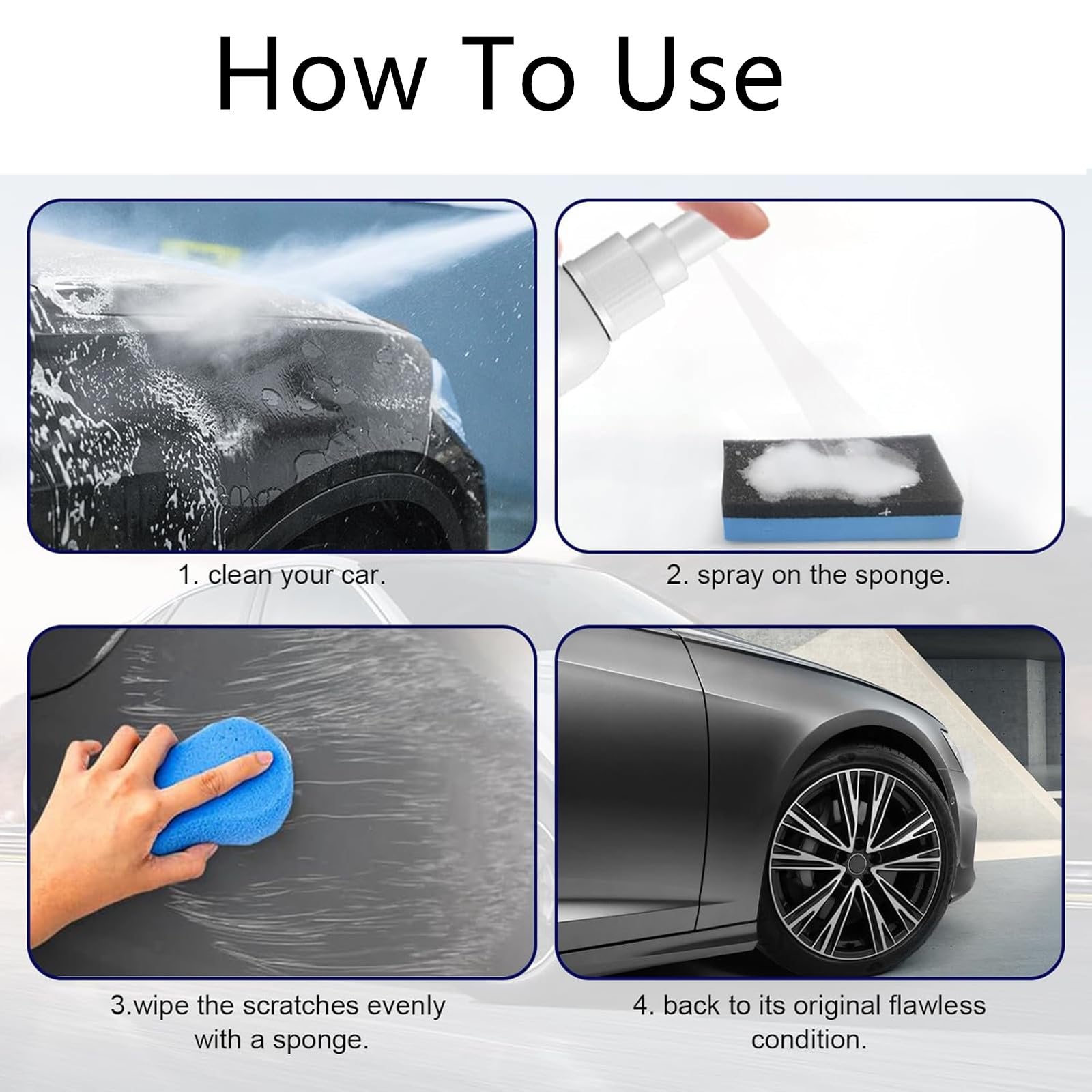 Reparador Arañazos Coche, 100 ml Quita Arañazos Coche,2025 Car Scratch Remover Set,Repara Rayones de Automóviles,para Limpieza de Eliminación de Rayones de Pintura de Automóviles