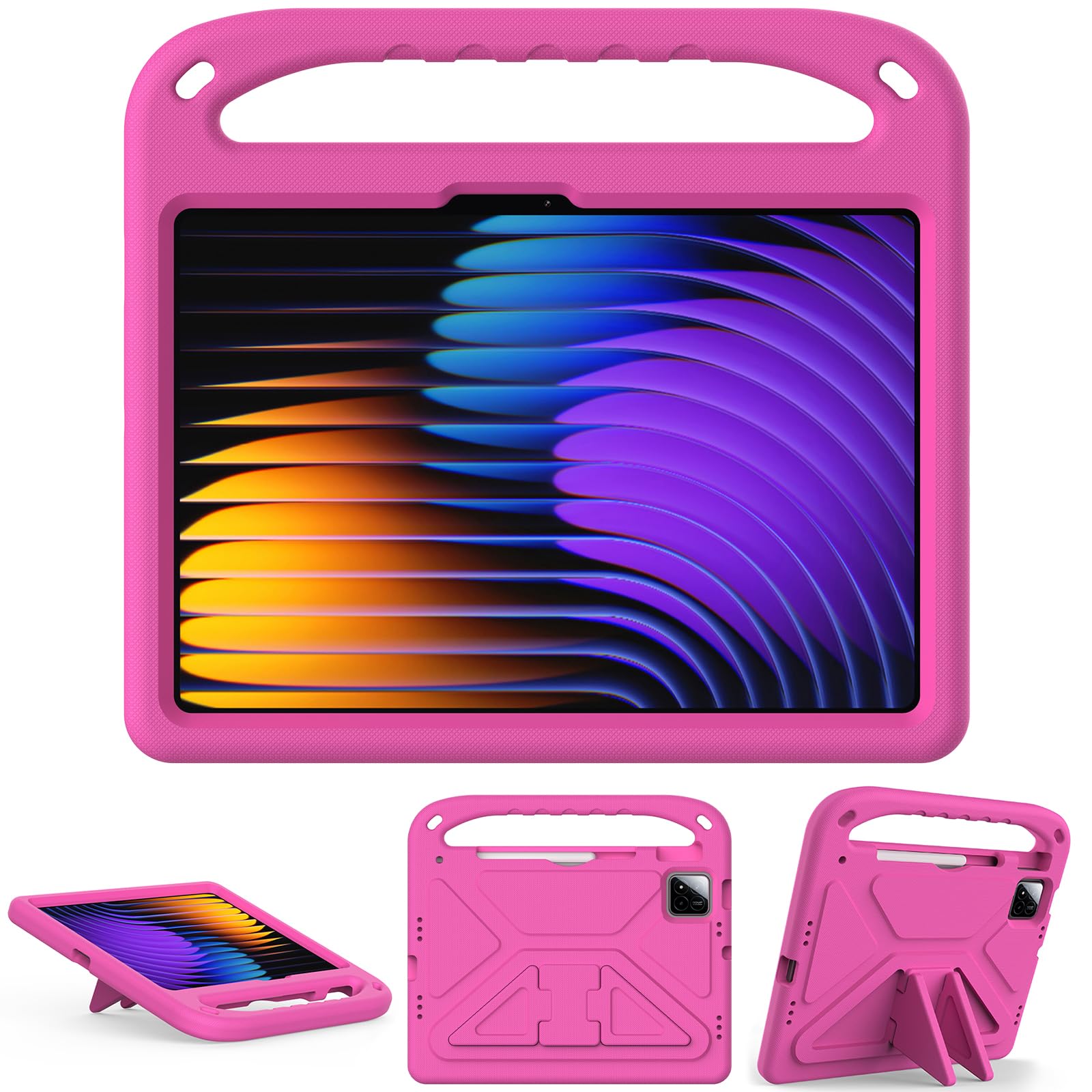 XunyLyee Hülle Kinder für Xiaomi Pad 7/ Pad 7 Pro/Xiaomi Pad 8/ Pad 8 Pro 11.2 Zoll Schutzhülle, Rose