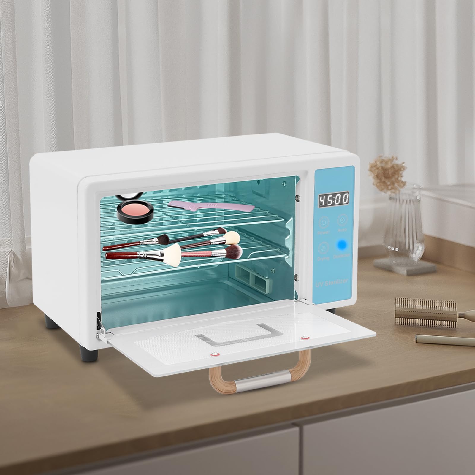 Esterilizador de aire caliente - 160 W - 10 L - 75 °C - LED - Calor seco - Esterilizador de alta temperatura - Herramienta para el hogar, la belleza, el salón de manicura y la clínica - Azul