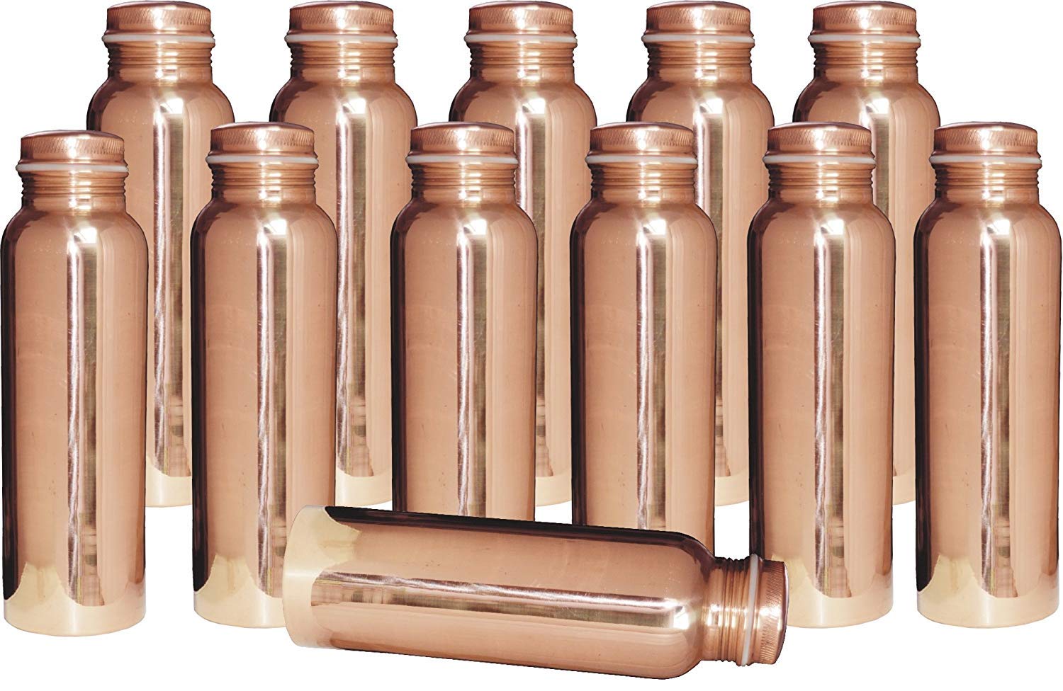 Ukal Pack of 20 Handmade Engraved Antique Design Jointless Leakproof Seamless Drinkware Storage Copper Water Bottle for Home