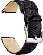 Ritche Christmas Gift Sailcloth Watch Band Quick Release Watch Strap Compatible with Samsung Galaxy Watch 6 Classic 43mm 47mm 40mm 44mmTimex / Seiko / Fossil / Citizen for Men Women, White Elephant Gifts, Stocking Stuffers for Men