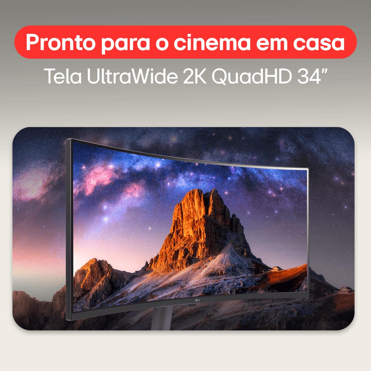 Monitor LG UltraWide Streaming 34SR60QC-B Tela curva WQuadHD (3440