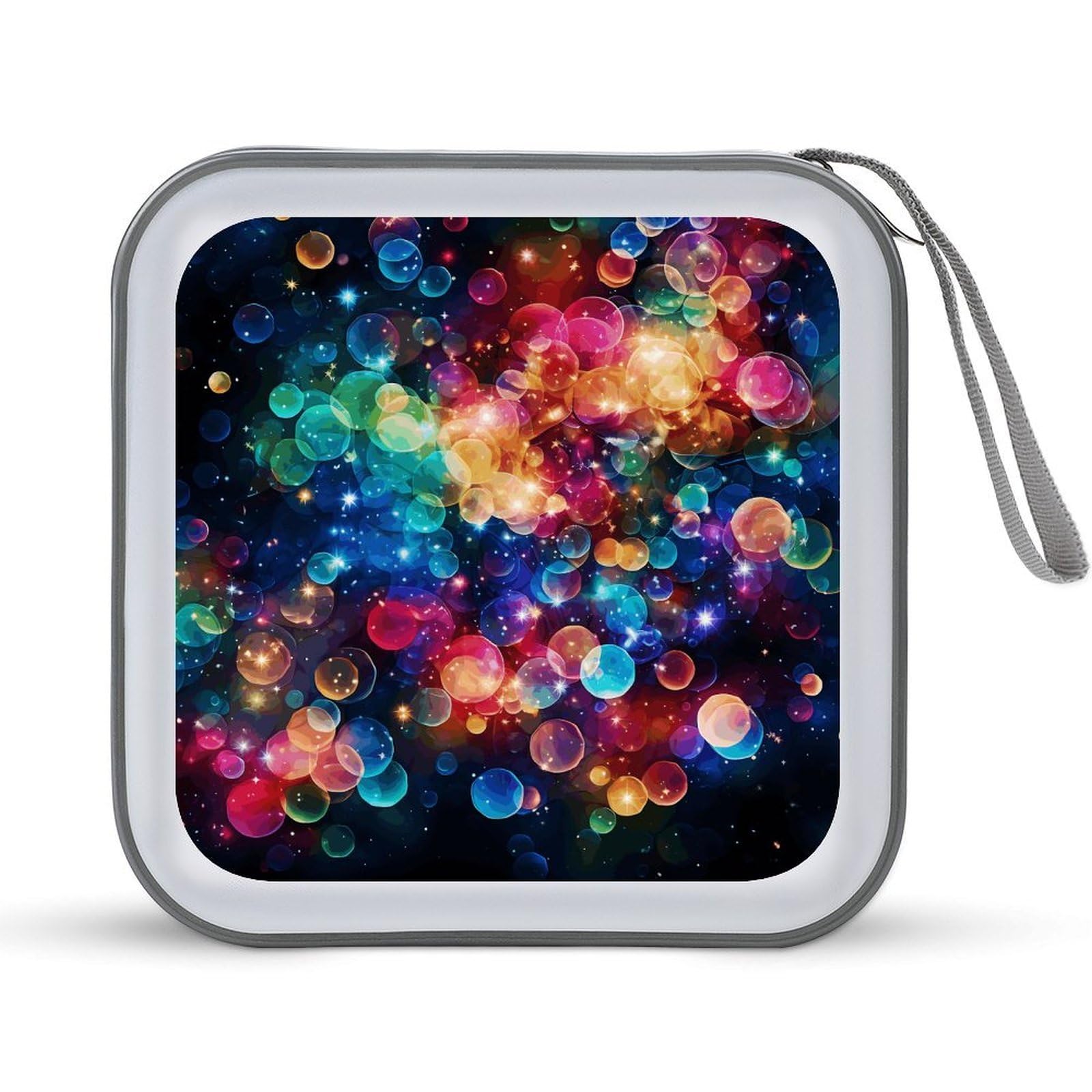 VstaDank Colorful Rainbow Stars DVD Case 40 Capacity Protective Storage Organizer Binder Booklet Album Portable Disc Wallet Car CD Disc Holder Hard Plastic CD Case CD DVD Case Holder