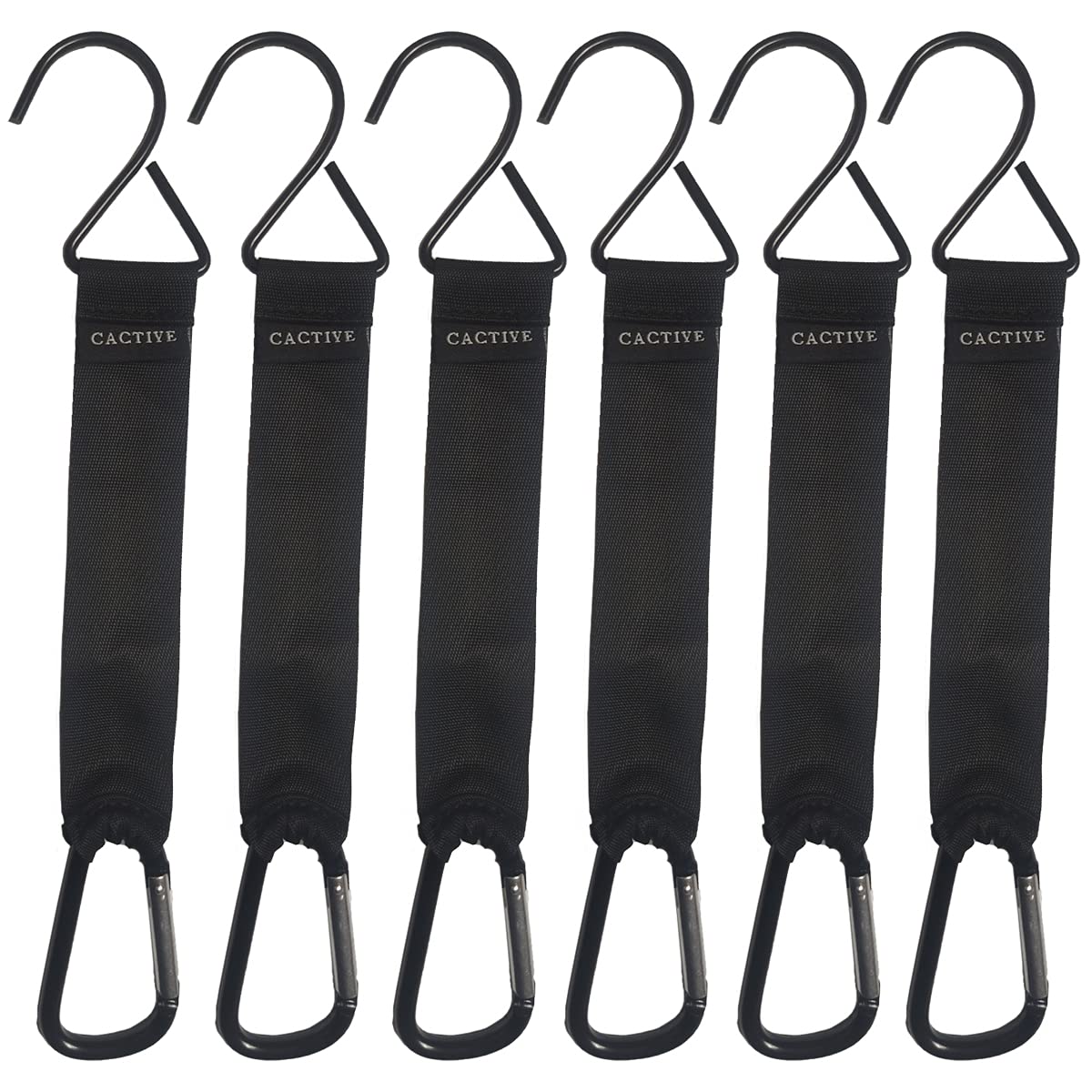 CACTIYE Fence Hooks for Bat Bags and Water Bottle, Keep The Baseball Equipment Clean and Tidy (Black, 6)