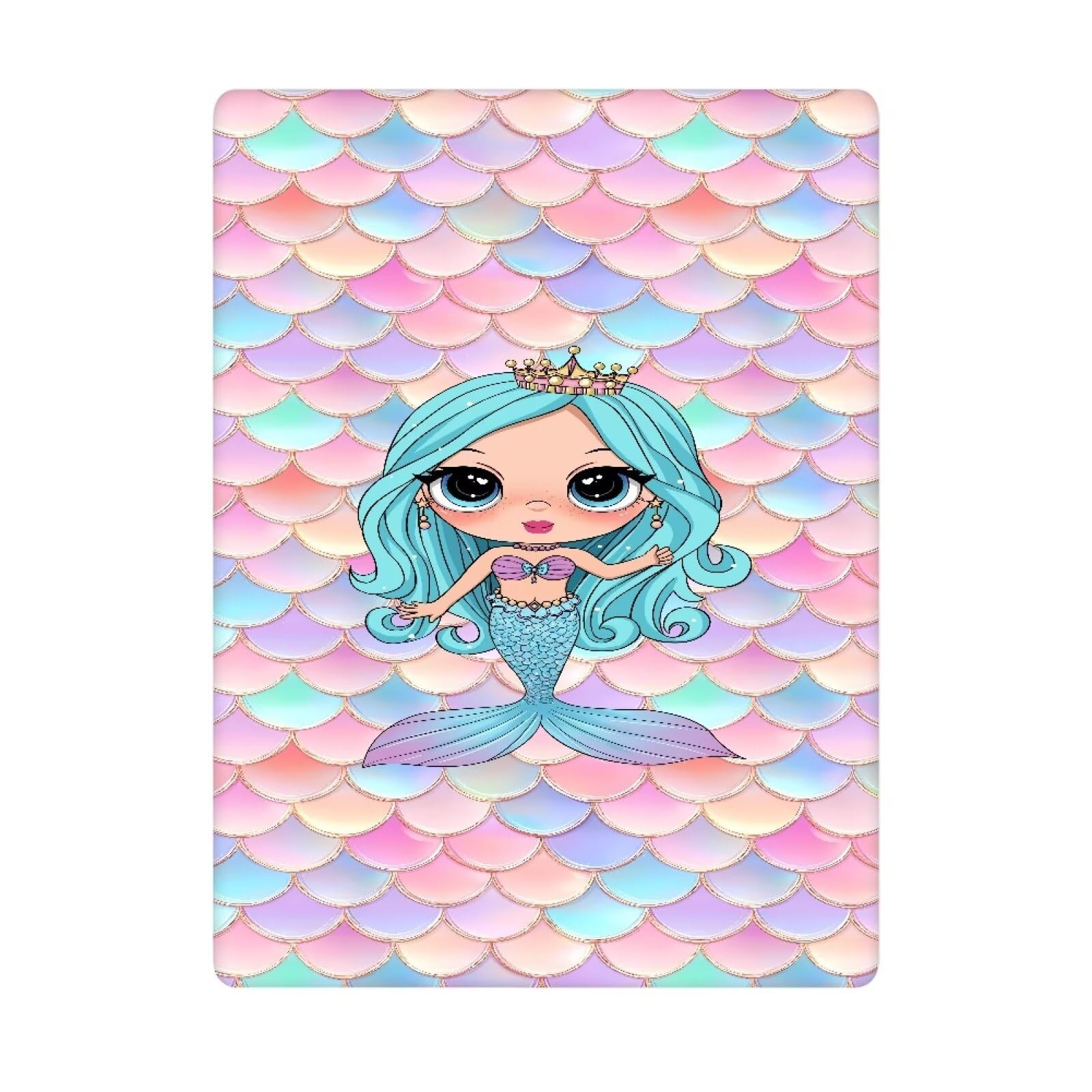 Yuresuaet Cute Mermaids Fitted Sheet King Size Fitted Sheet for Girls Cute Bed Fitted Sheet Soft Decorative Fabric Bedding Kids Sheets for Bedroom Dorm Hostels Fitted Sheet Non-Fading