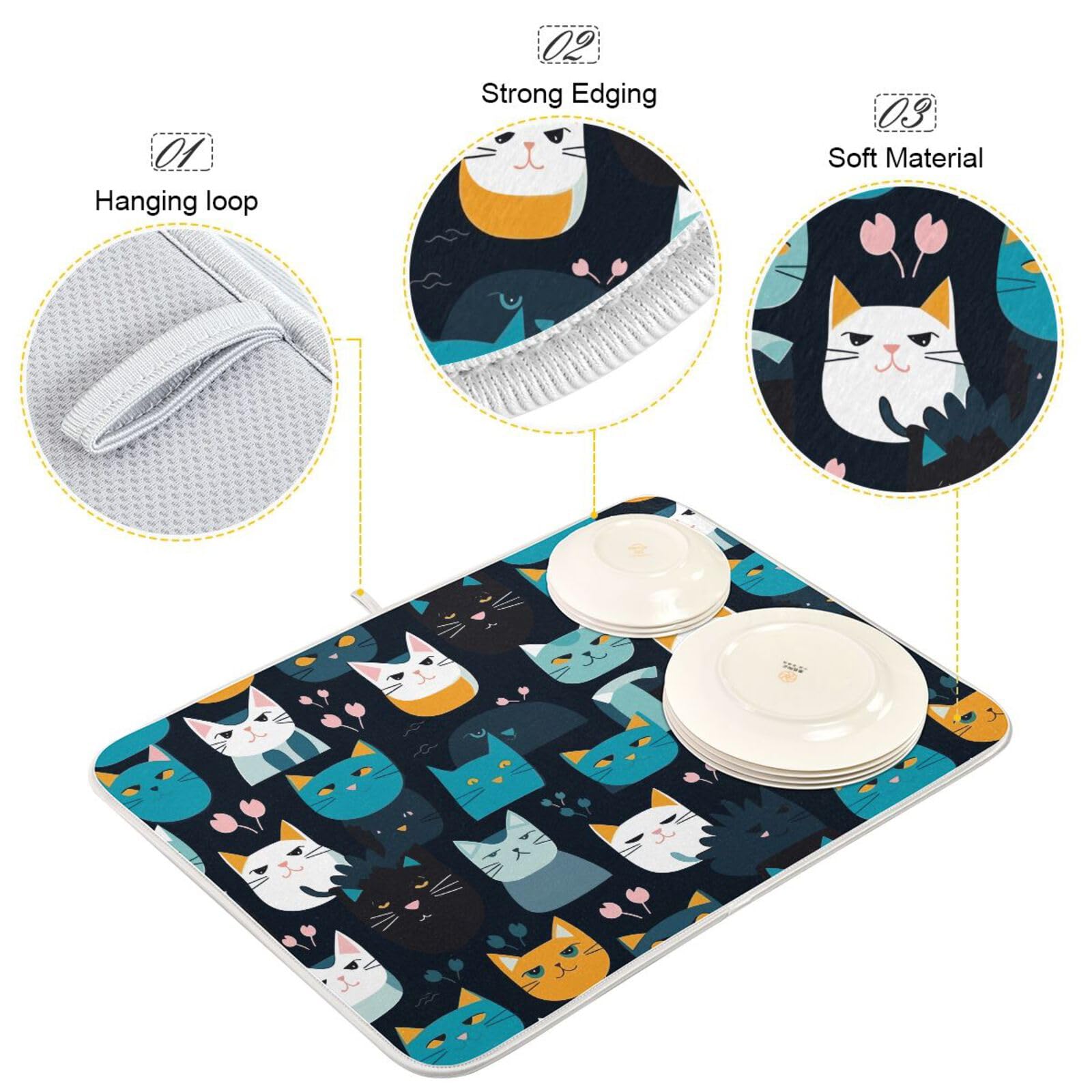 Tapis De Séchage à Vaisselle Et Tapis élégant Pour Café, Bar