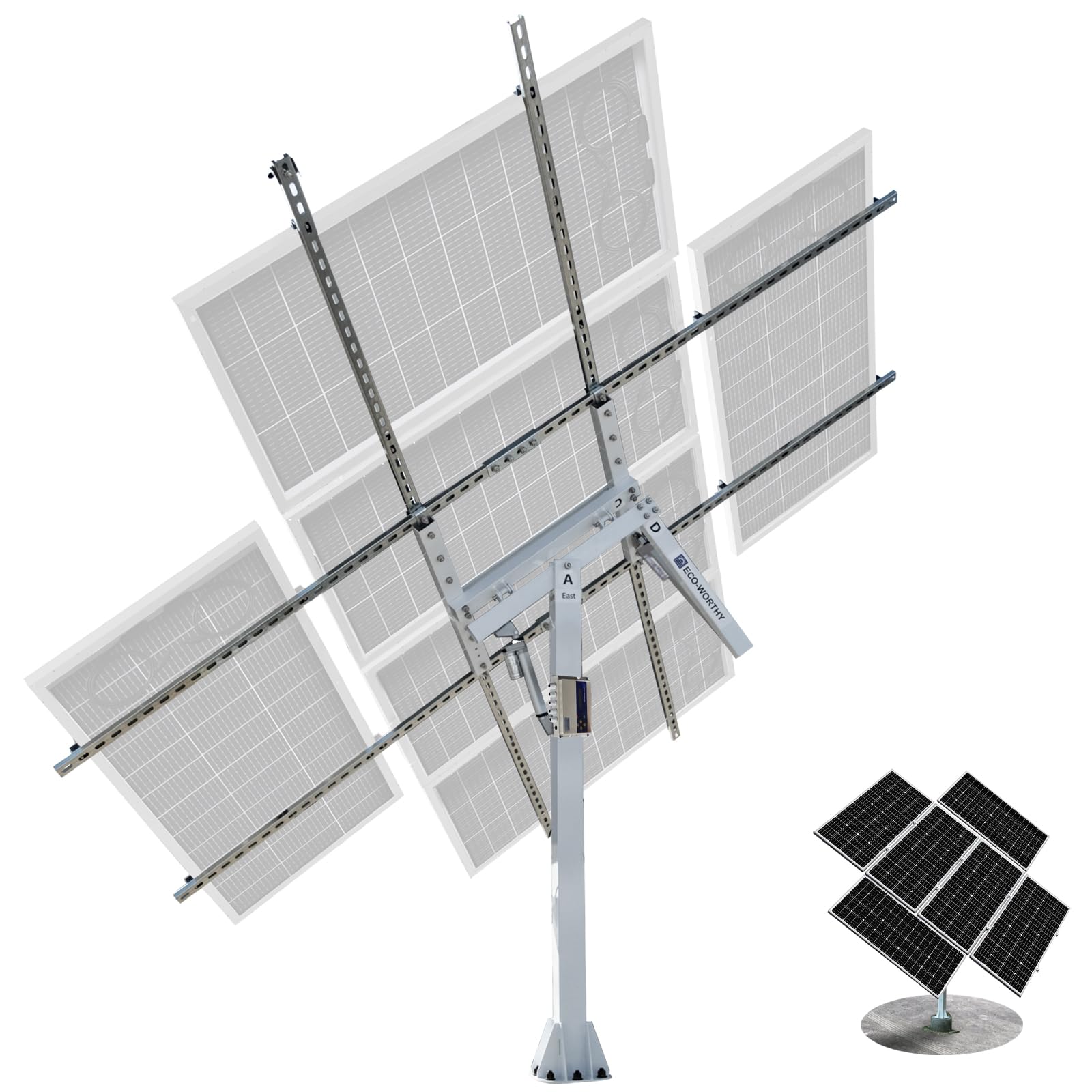 ECO-WORTHY Supporto Pannello Solare a Due Assi con Tracciamento, Controller Tracker per Pannelli Solari
