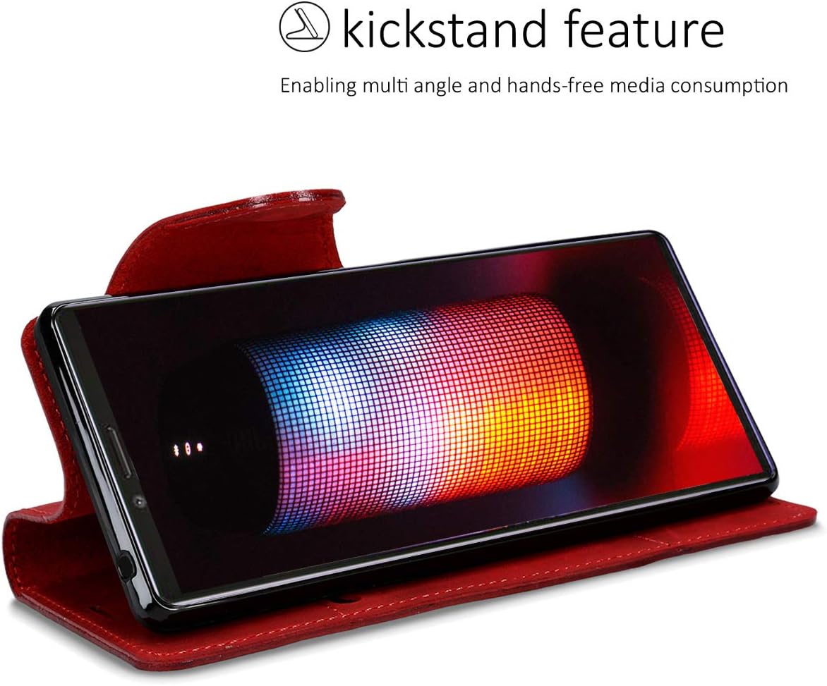 Uр Tо 60% оƒƒ kalibri Case Compatible with Sony Xperia 1 - Wallet Case Real Leather Book Style Cover with Card Slot - Navigational Compass Dark Red Exсluѕіvе Dіѕсоunt 80% оƒƒеr kalibri Case Compatible with Sony Xperia 1 - Wallet Case Real Leather Book Style Cover with Card Slot - Navigational Compass Dark Red